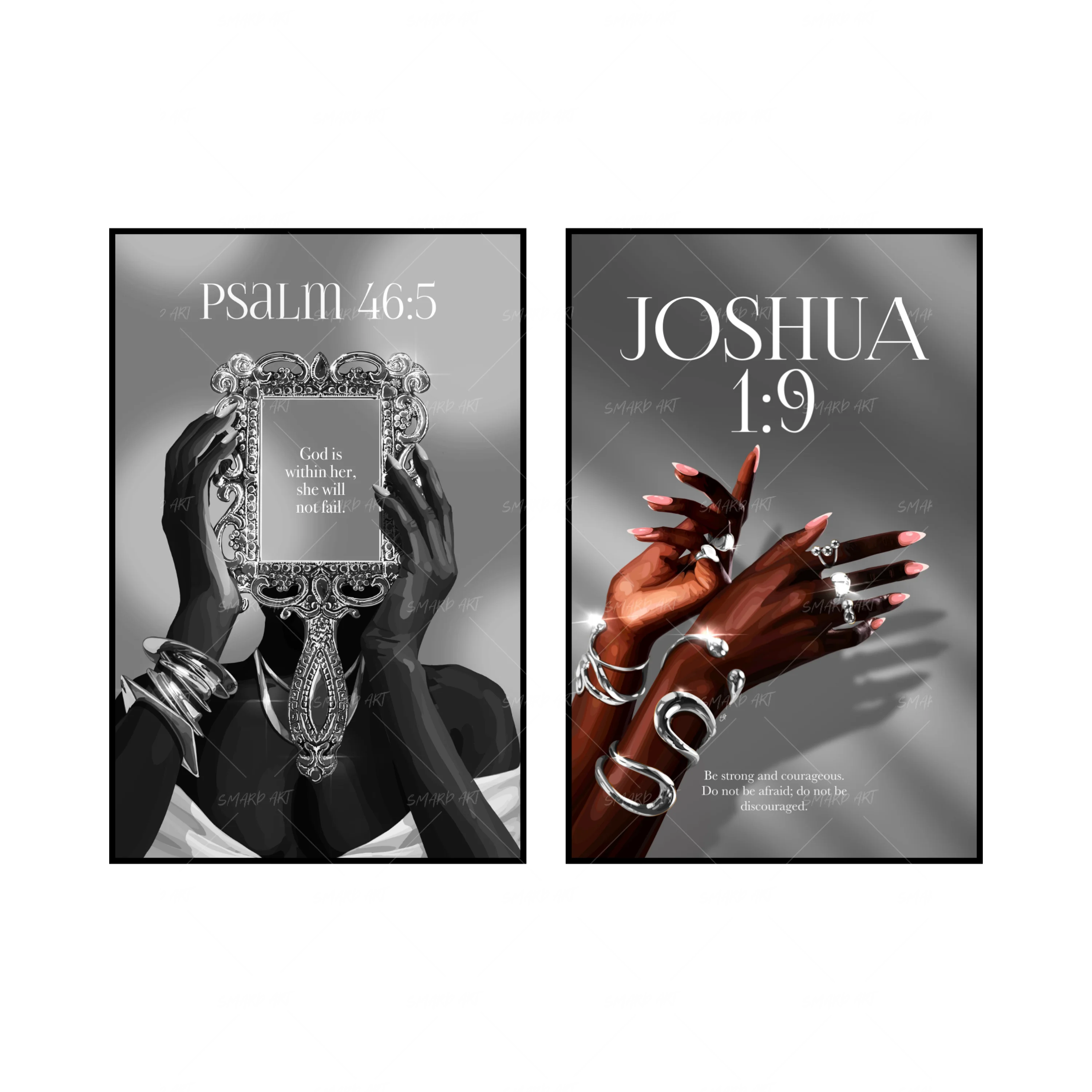 Art Print Bundle : Psalm 46:5 + Joshua 1:9