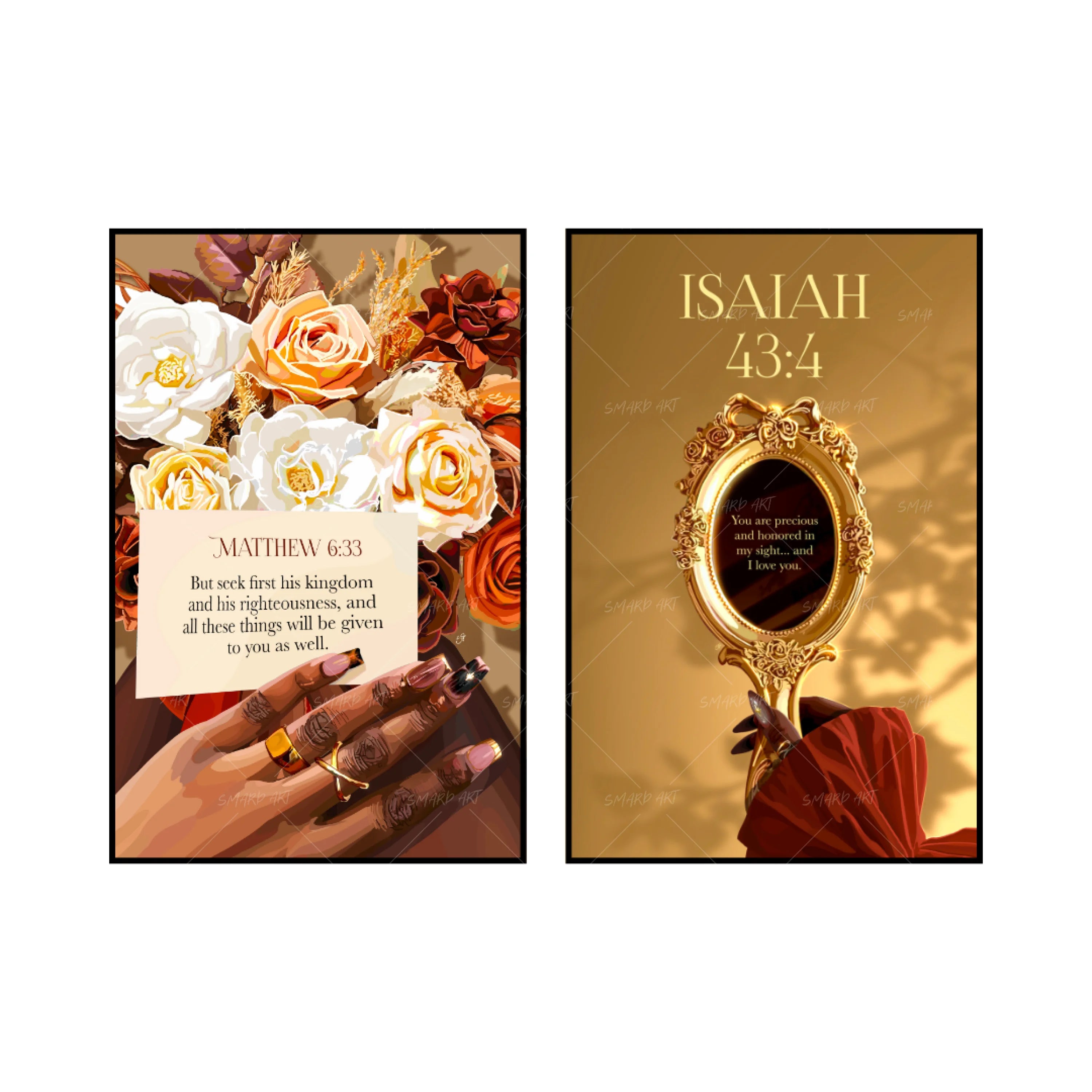 Art Print Bundle : Matthew 6:33 + Isaiah 43:4-Smard