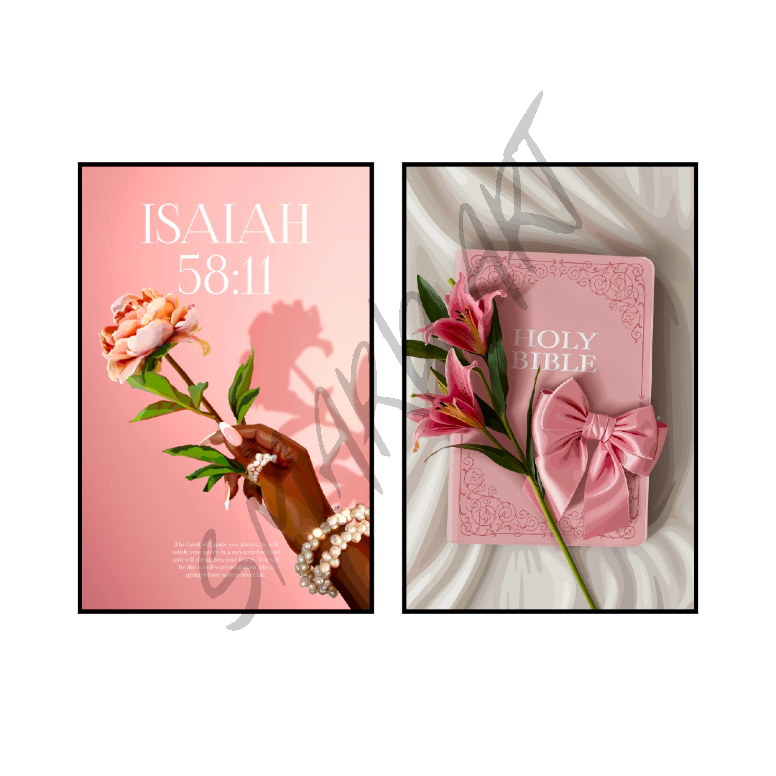 Art Print Bundle : Isaiah 58:11 + Sacred & Still-wall art print featuring decorative artistic design suitable for living rooms, offices, and schools by SmardArt. Elevate your space with Black wall art that speaks to culture, identity, and creativity. At Smard, we celebrate artistry made with melanin, bringing powerful and inspiring designs to life.