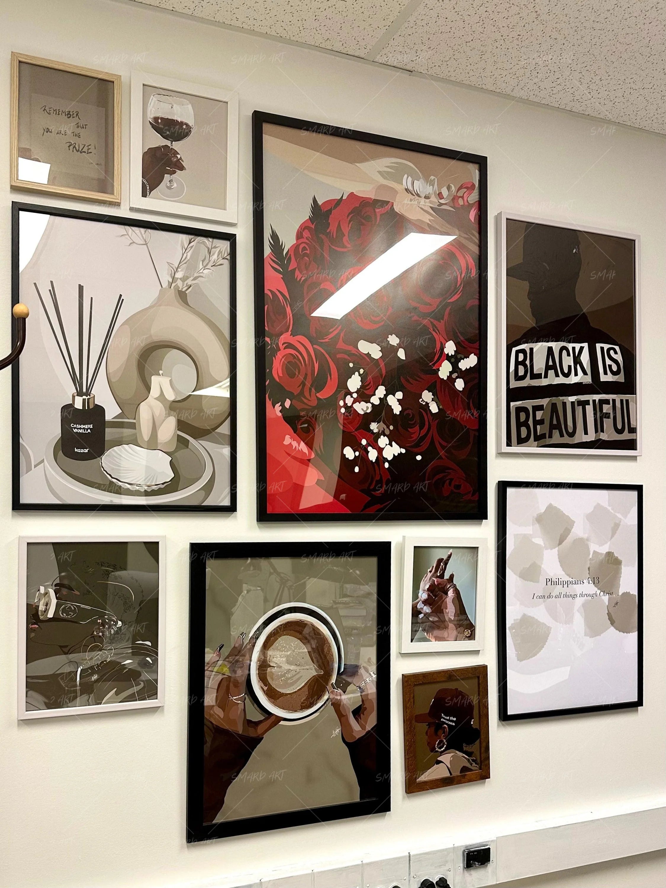 Art Wall #6-wall art print featuring decorative artistic design suitable for living rooms, offices, and schools by SmardArt. Elevate your space with Black wall art that speaks to culture, identity, and creativity. At Smard, we celebrate artistry made with melanin, bringing powerful and inspiring designs to life.