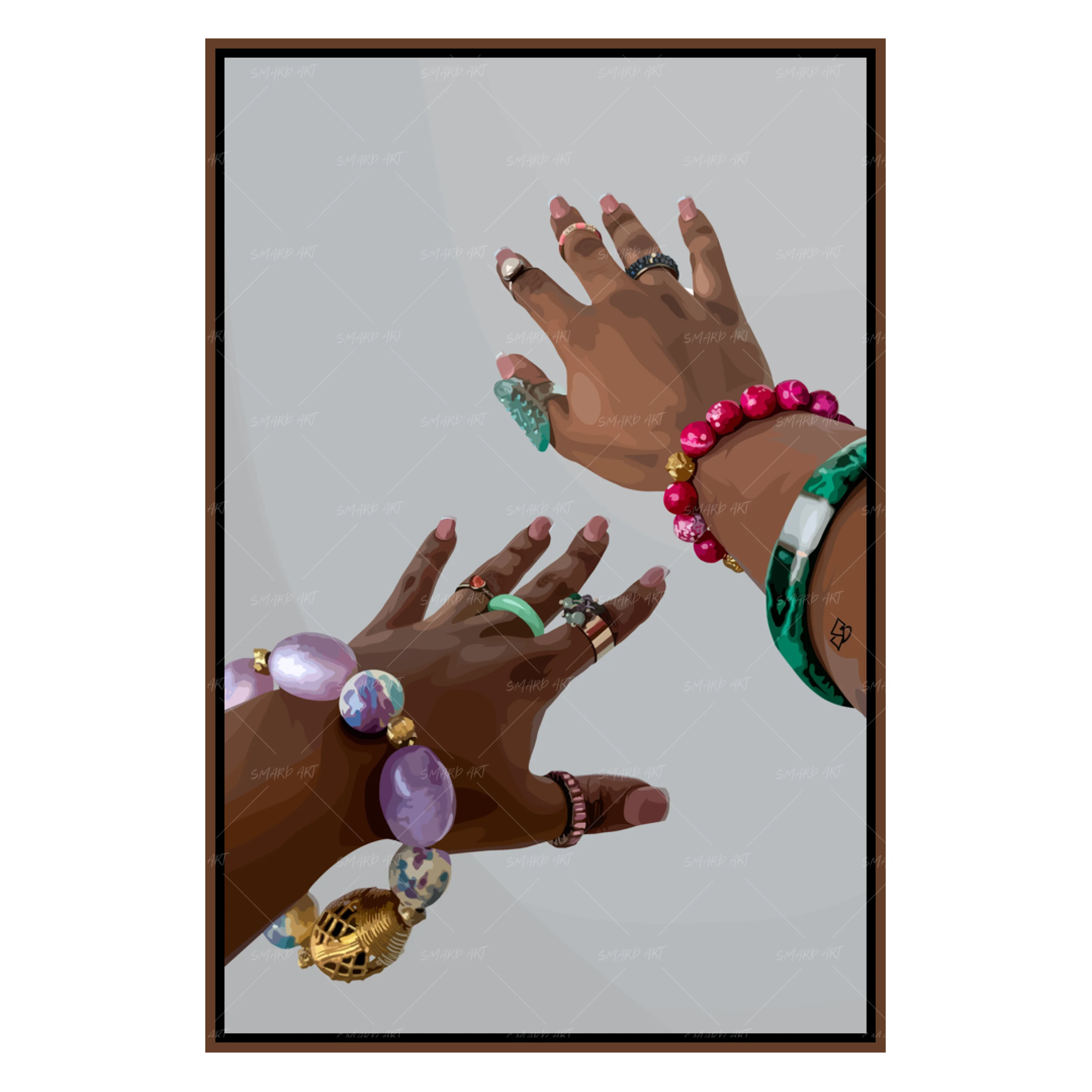 Colourful Jewels I (Grey Background)-Smard
