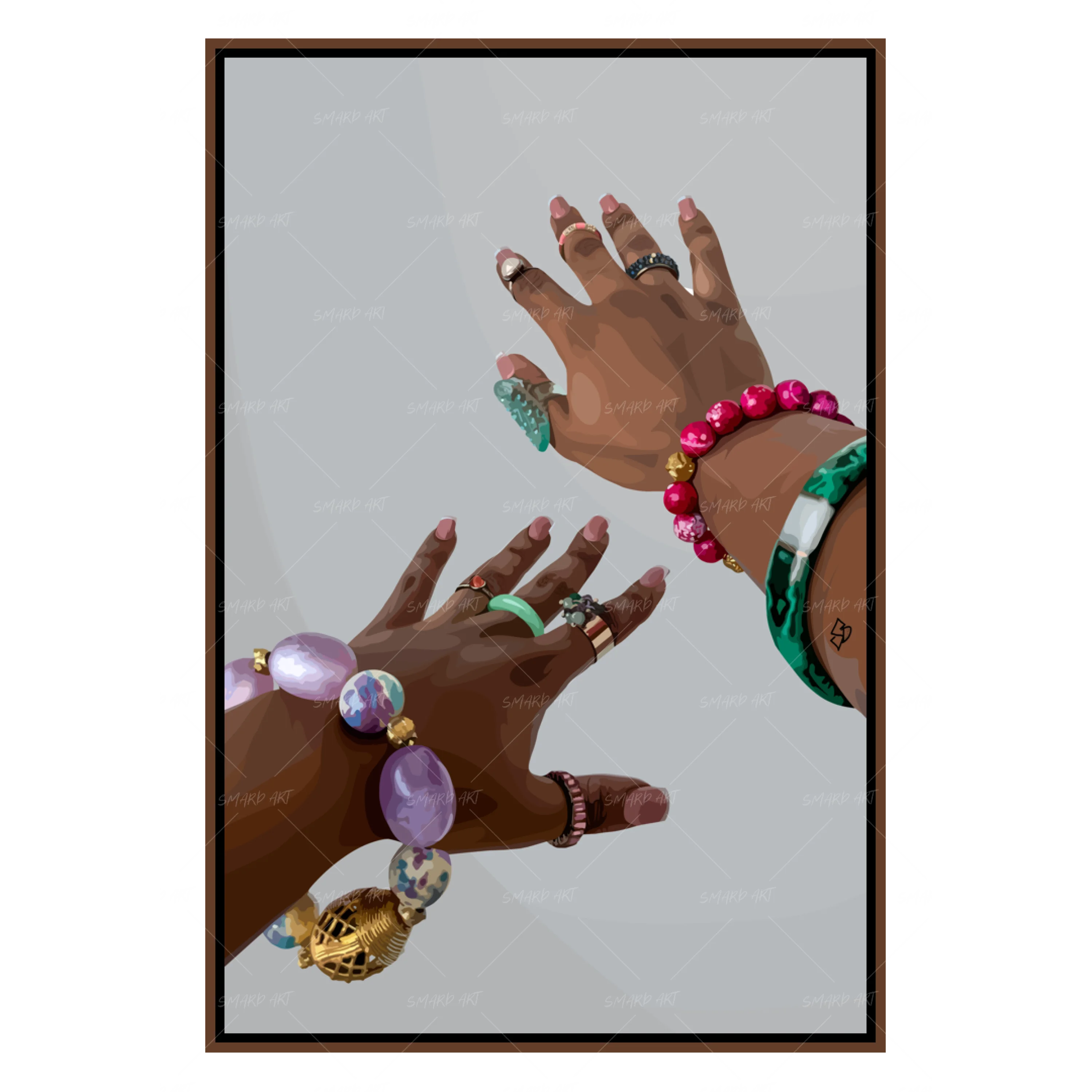 Colourful Jewels I (Grey Background)-Smard