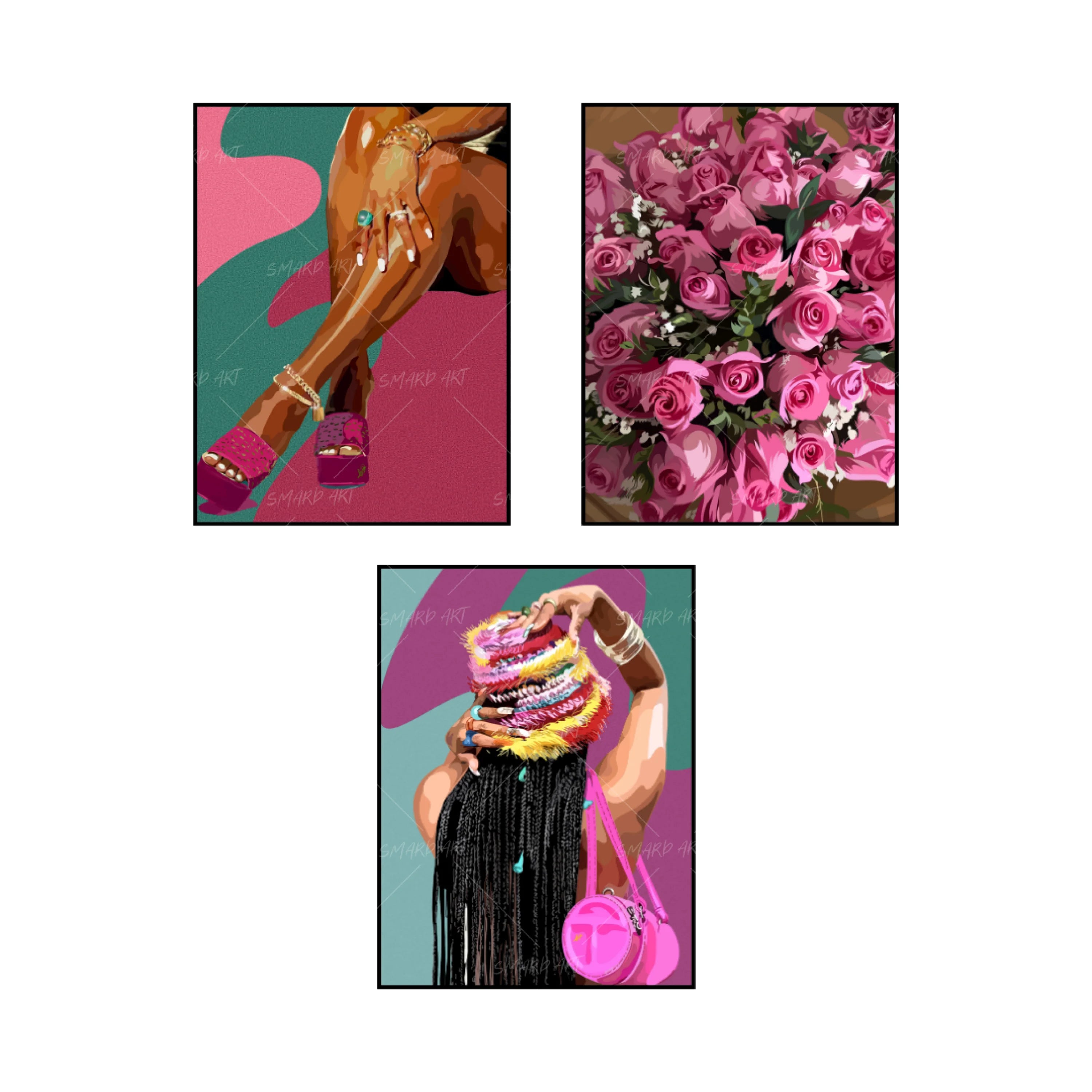 Bundle Deal #4-wall art print featuring decorative artistic design suitable for living rooms, offices, and schools by SmardArt. Elevate your space with Black wall art that speaks to culture, identity, and creativity. At Smard, we celebrate artistry made with melanin, bringing powerful and inspiring designs to life.