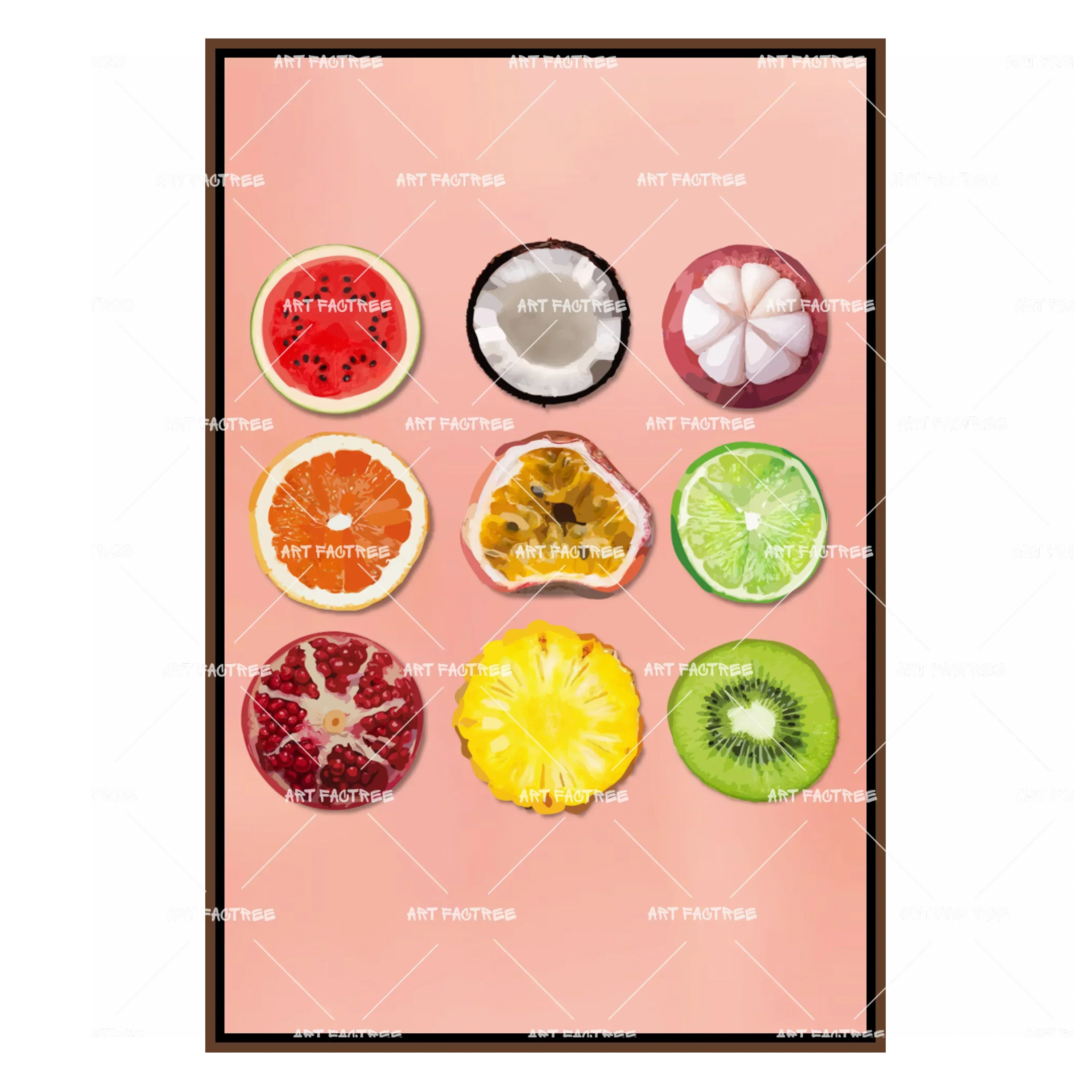Fruit Slices (Smard X Anaya)-wall art print featuring decorative artistic design suitable for living rooms, offices, and schools by SmardArt. Elevate your space with Black wall art that speaks to culture, identity, and creativity. At Smard, we celebrate artistry made with melanin, bringing powerful and inspiring designs to life.