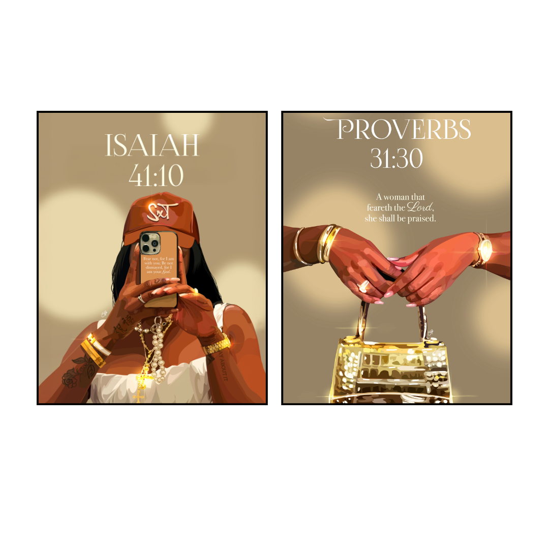 Art Print Bundle : Isaiah 41:10 + Proverbs 31:30