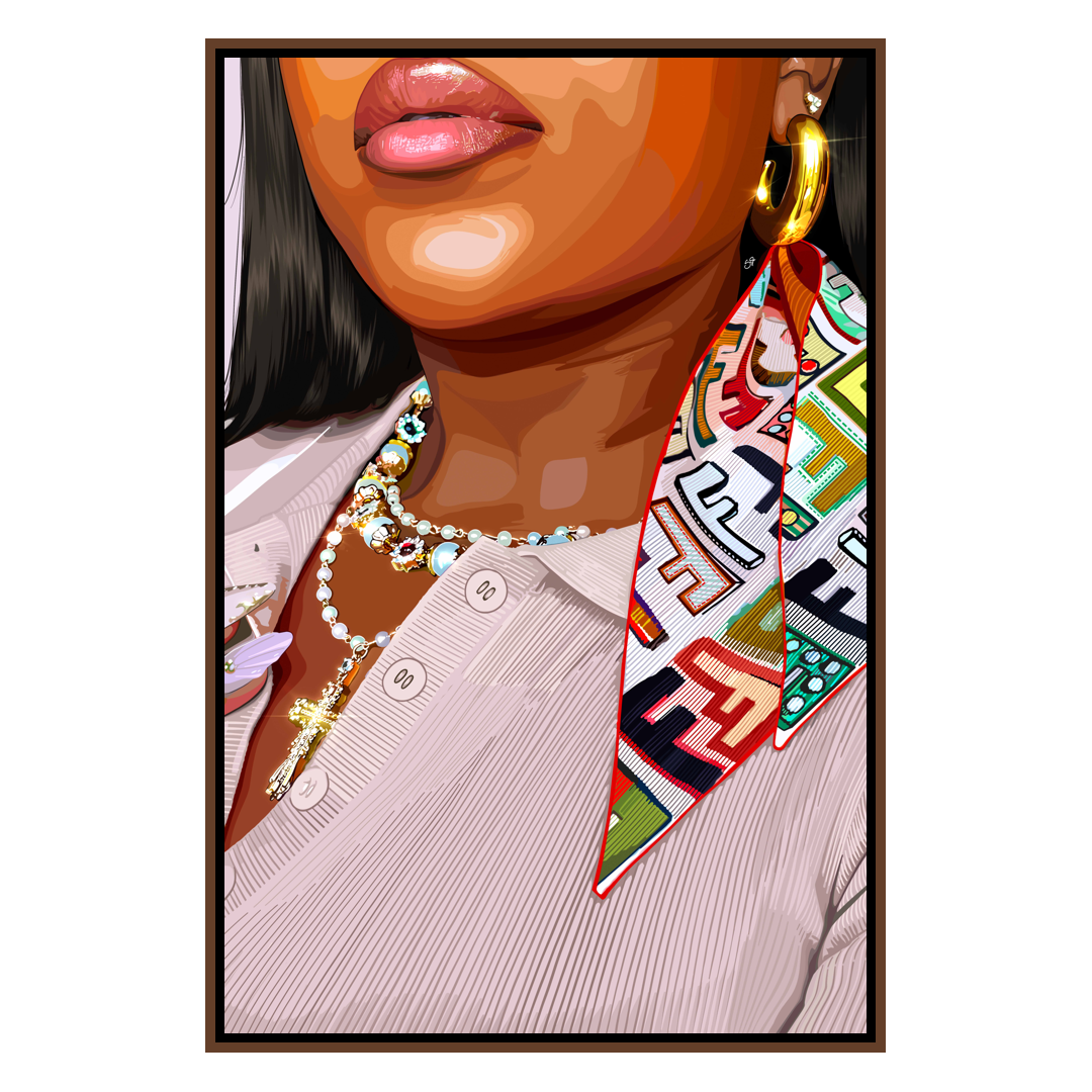 Gloss Theory-wall art print featuring decorative artistic design suitable for living rooms, offices, and schools by SmardArt. Elevate your space with Black wall art that speaks to culture, identity, and creativity. At Smard, we celebrate artistry made with melanin, bringing powerful and inspiring designs to life.