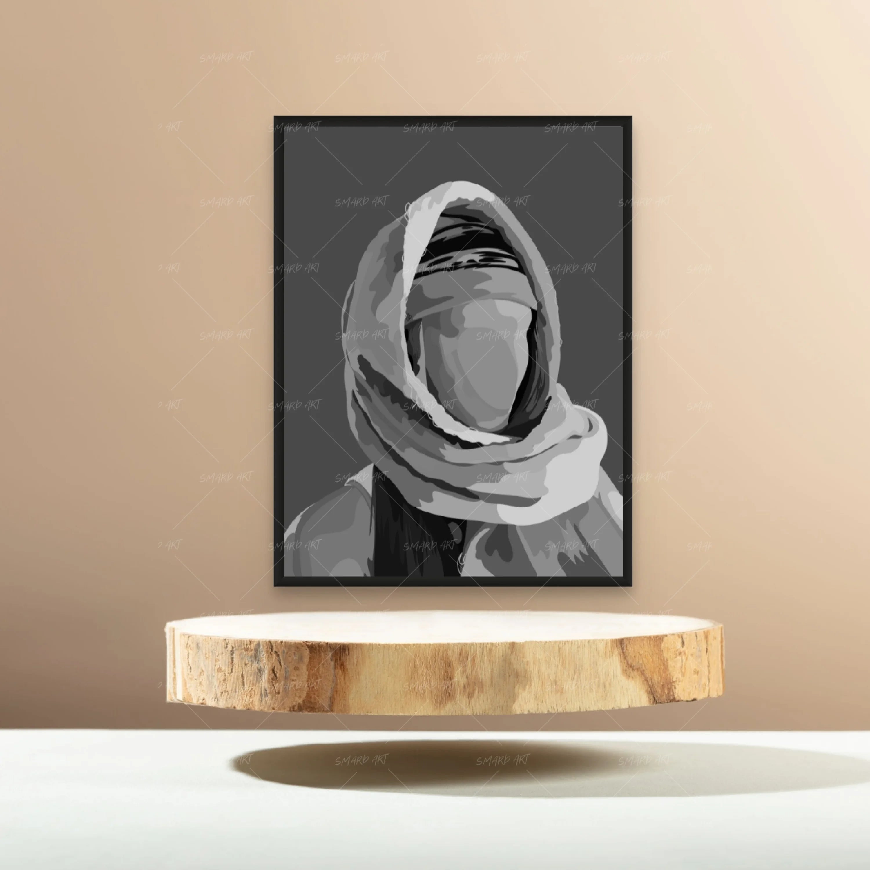 Green Scarf B&W-Smard