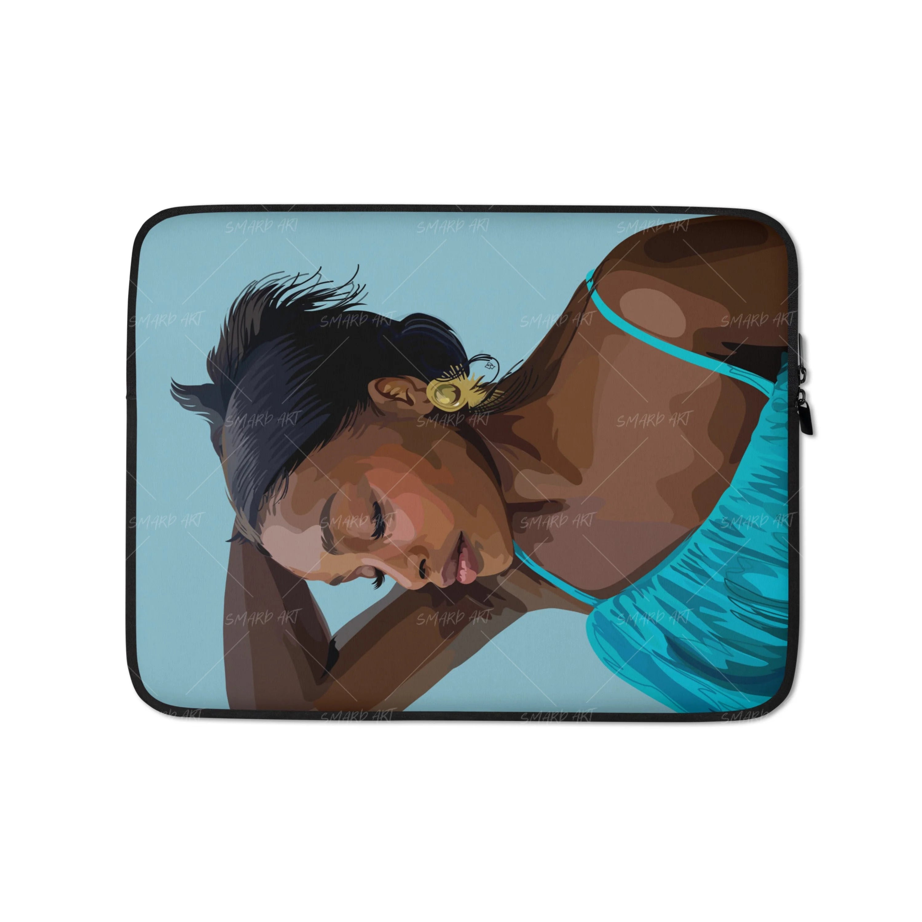 Bby Blue Laptop Sleeve-wall art print featuring decorative artistic design suitable for living rooms, offices, and schools by SmardArt. Elevate your space with Black wall art that speaks to culture, identity, and creativity. At Smard, we celebrate artistry made with melanin, bringing powerful and inspiring designs to life.