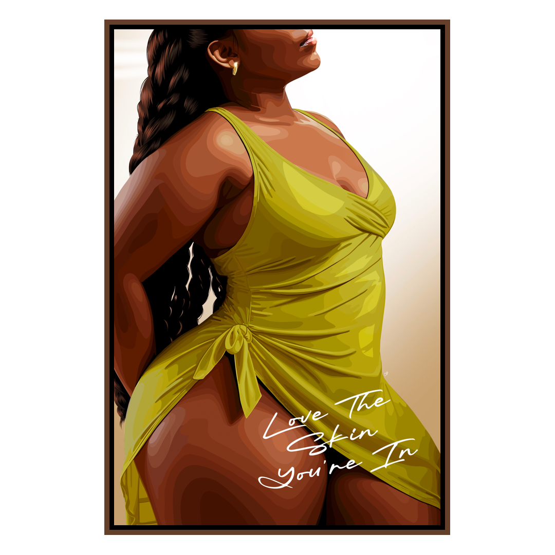 Love The Skin You're In-wall art print featuring decorative artistic design suitable for living rooms, offices, and schools by SmardArt. Elevate your space with Black wall art that speaks to culture, identity, and creativity. At Smard, we celebrate artistry made with melanin, bringing powerful and inspiring designs to life.