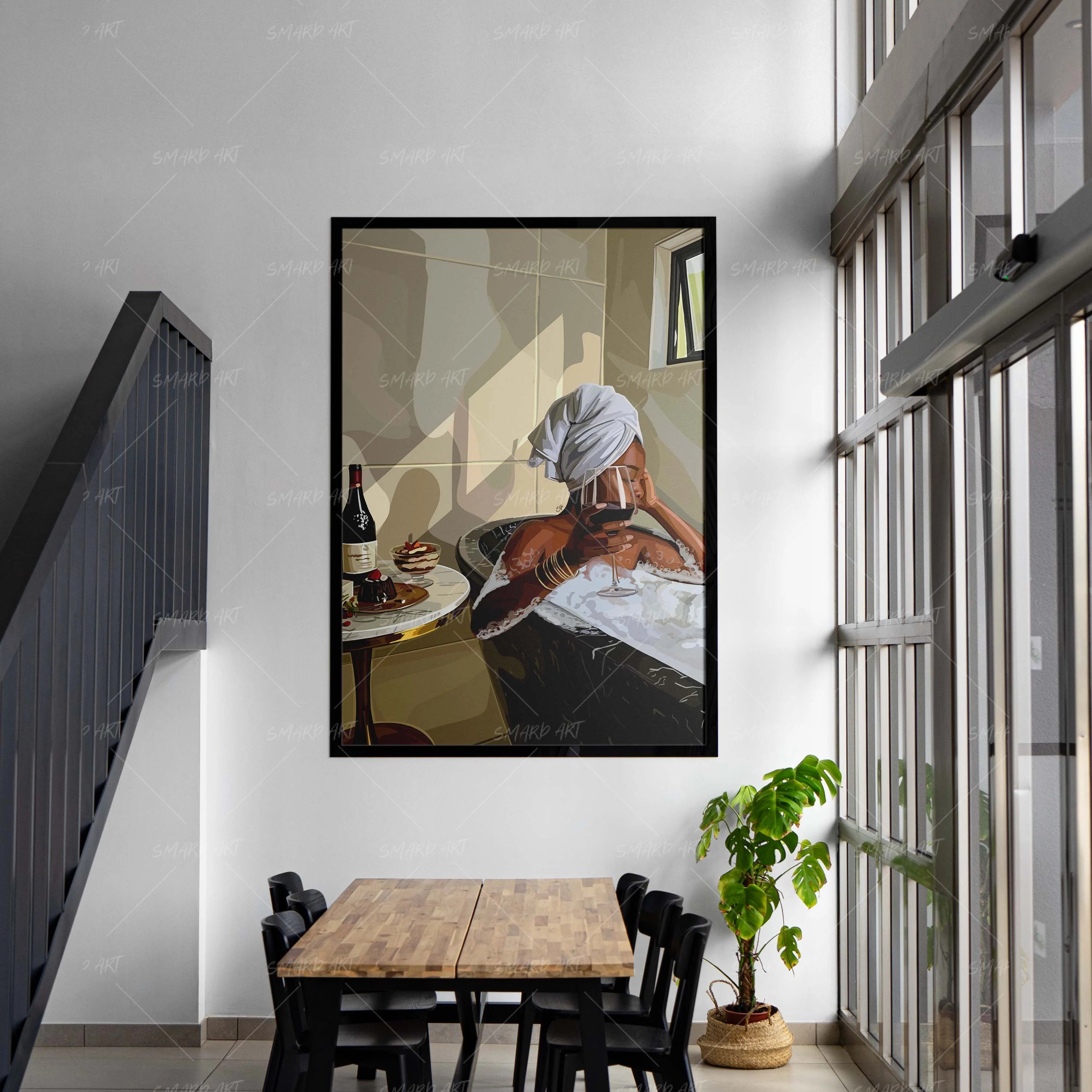 Luxury is Calm-wall art print featuring decorative artistic design suitable for living rooms, offices, and schools by SmardArt. Elevate your space with Black wall art that speaks to culture, identity, and creativity. At Smard, we celebrate artistry made with melanin, bringing powerful and inspiring designs to life.