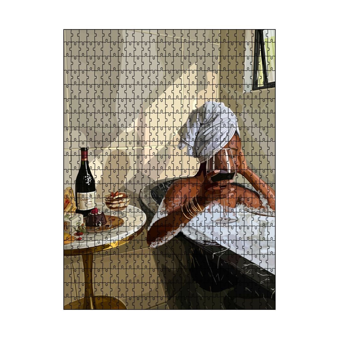 luxury is Calm Puzzle-wall art print featuring decorative artistic design suitable for living rooms, offices, and schools by SmardArt