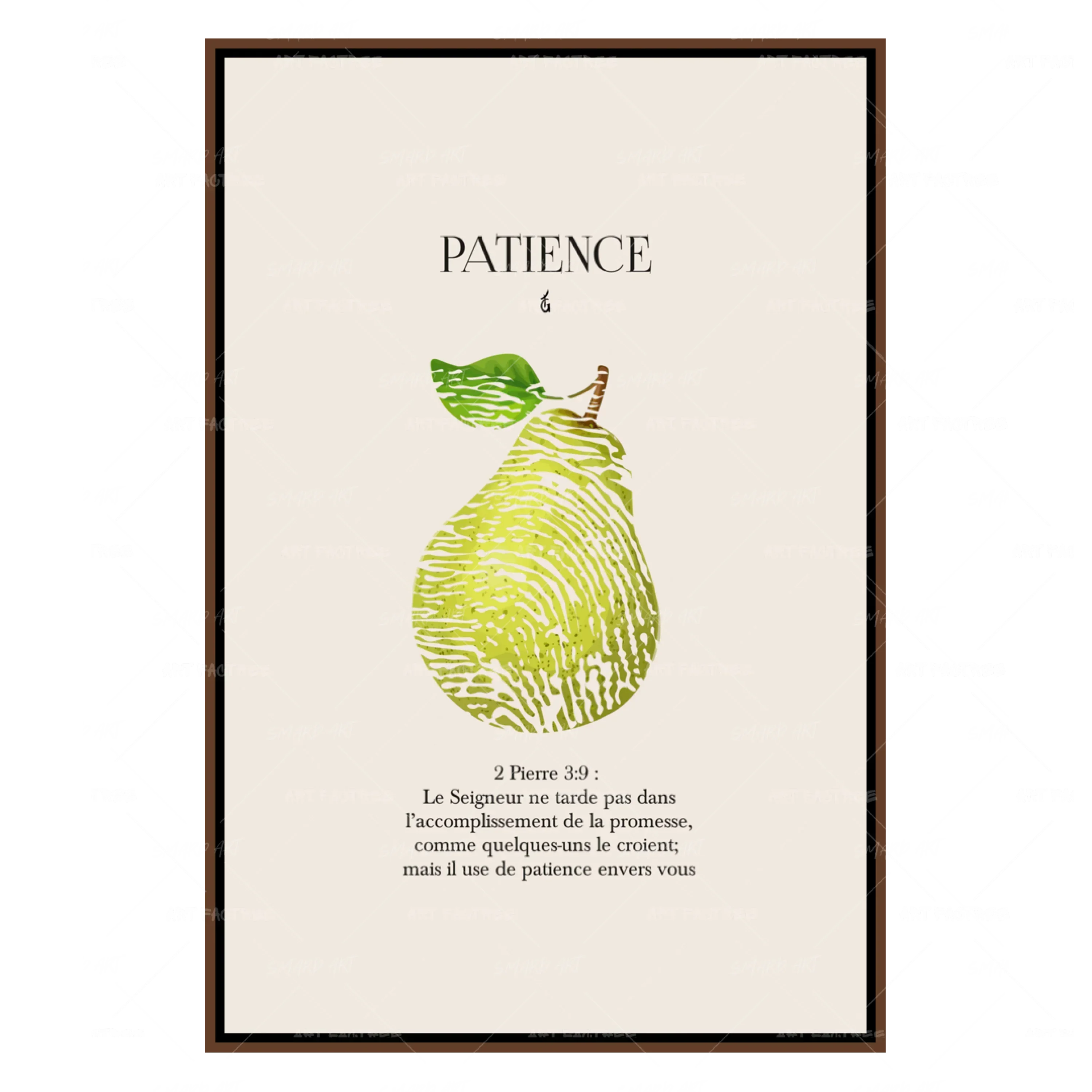 Patience French-wall art print featuring decorative artistic design suitable for living rooms, offices, and schools by SmardArt. Elevate your space with Black wall art that speaks to culture, identity, and creativity. At Smard, we celebrate artistry made with melanin, bringing powerful and inspiring designs to life.