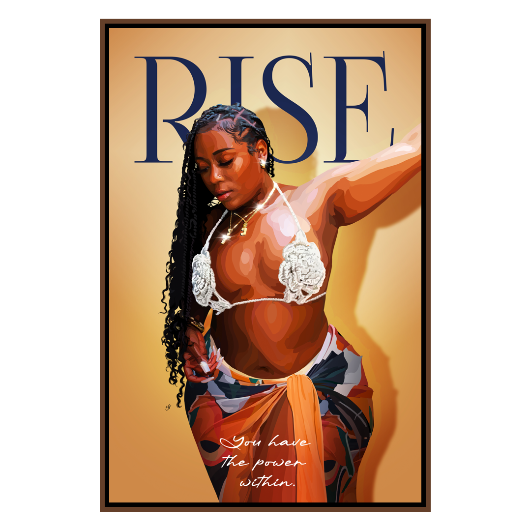 Rise-wall art print featuring decorative artistic design suitable for living rooms, offices, and schools by SmardArt. Elevate your space with Black wall art that speaks to culture, identity, and creativity. At Smard, we celebrate artistry made with melanin, bringing powerful and inspiring designs to life.