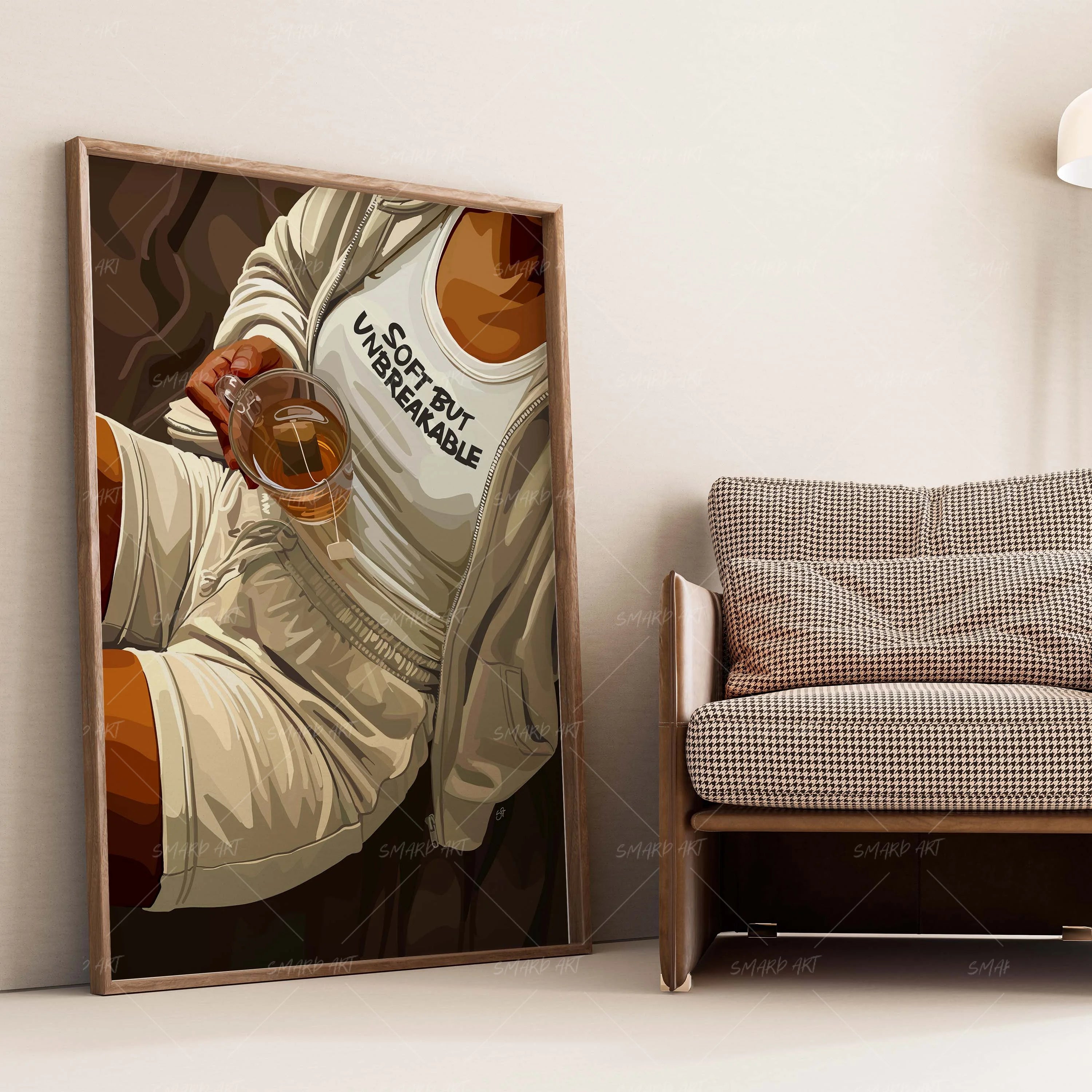 Soft But Unbreakable-wall art print featuring decorative artistic design suitable for living rooms, offices, and schools by SmardArt. Elevate your space with Black wall art that speaks to culture, identity, and creativity. At Smard, we celebrate artistry made with melanin, bringing powerful and inspiring designs to life.