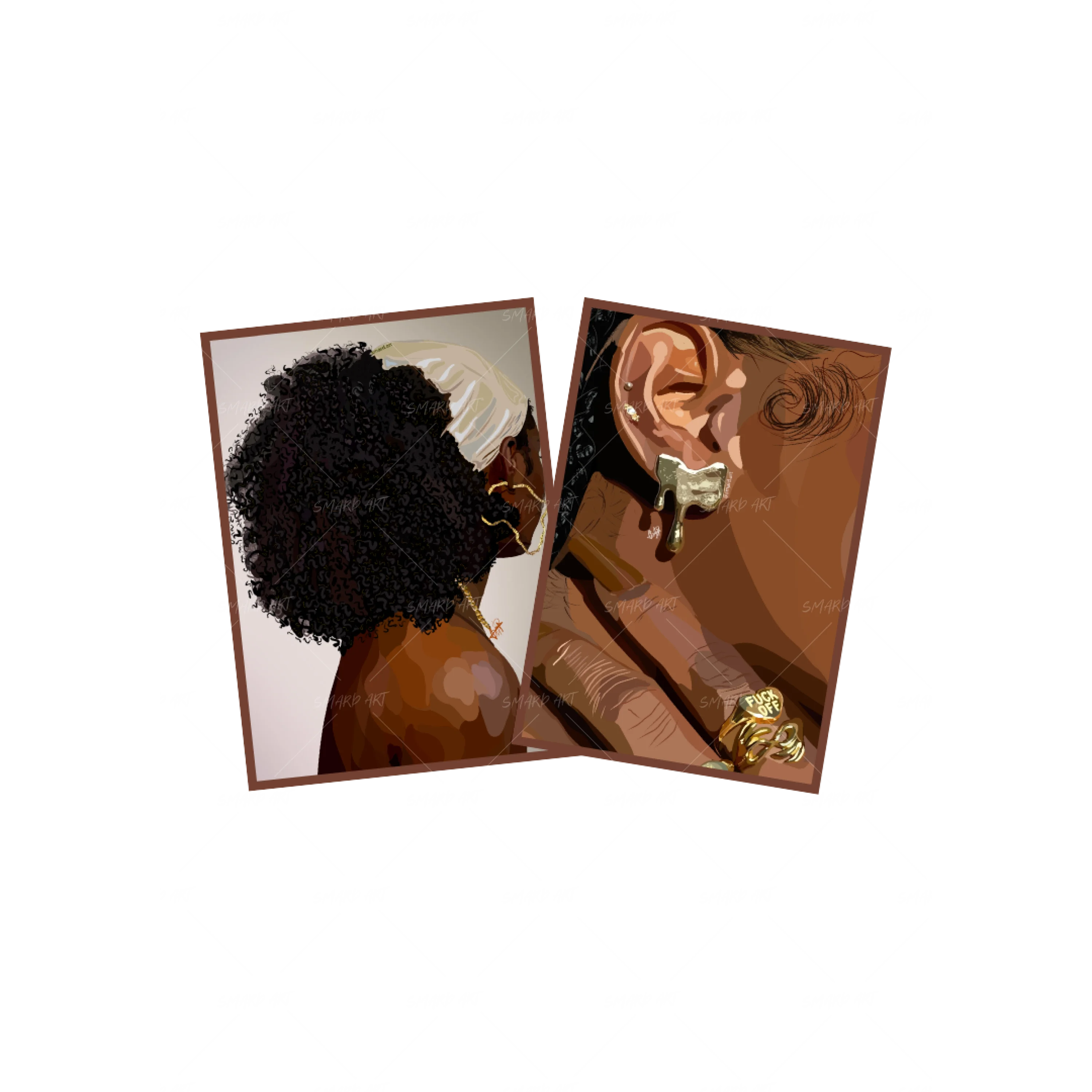 Art Print Bundle : Soft & Simple III + Melanin & Jewelries