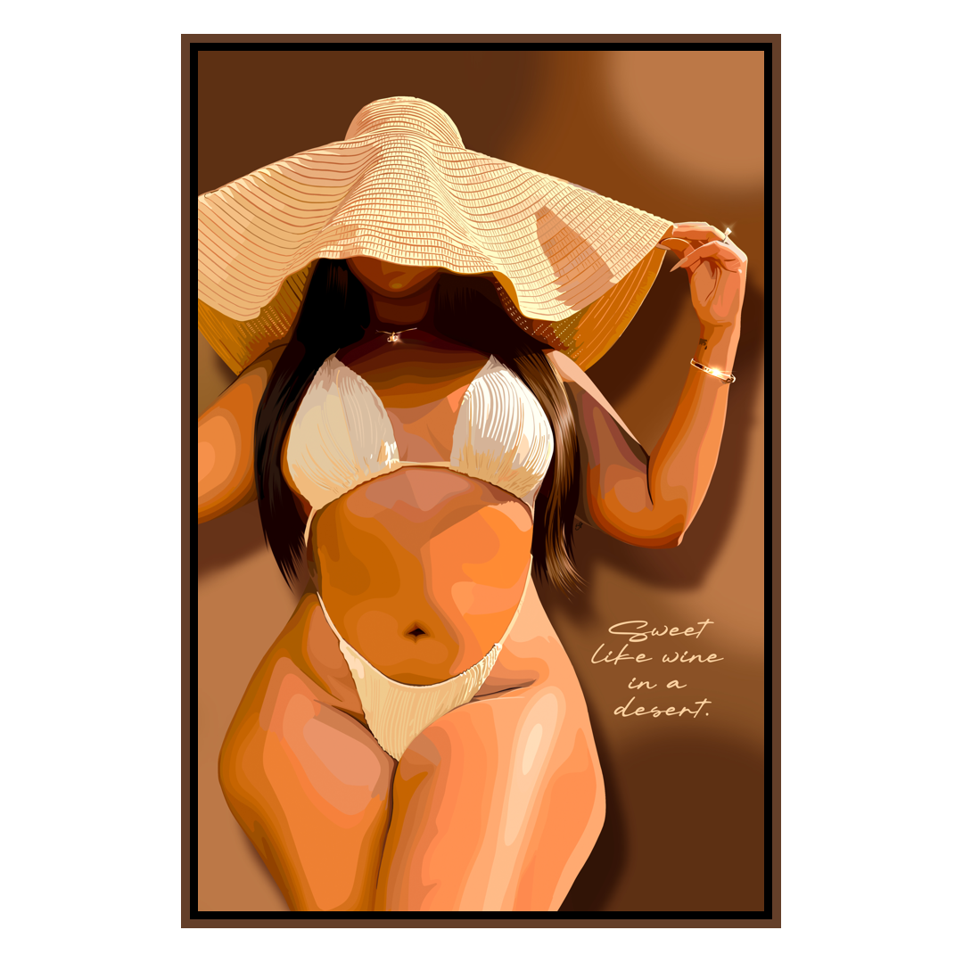 Sweet Like Desert Wine-wall art print featuring decorative artistic design suitable for living rooms, offices, and schools by SmardArt. Elevate your space with Black wall art that speaks to culture, identity, and creativity. At Smard, we celebrate artistry made with melanin, bringing powerful and inspiring designs to life.