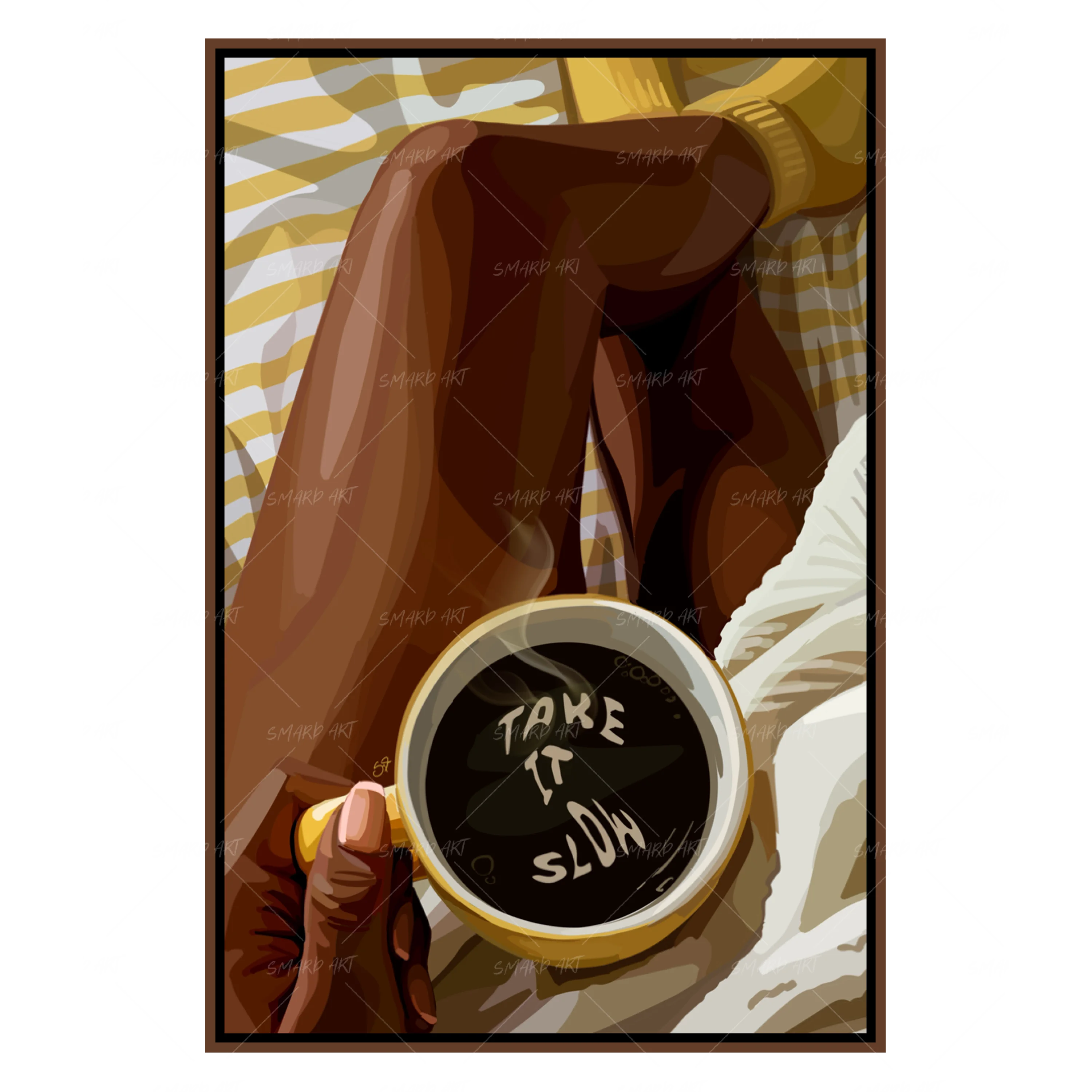 Take It Slow-wall art print featuring decorative artistic design suitable for living rooms, offices, and schools by SmardArt