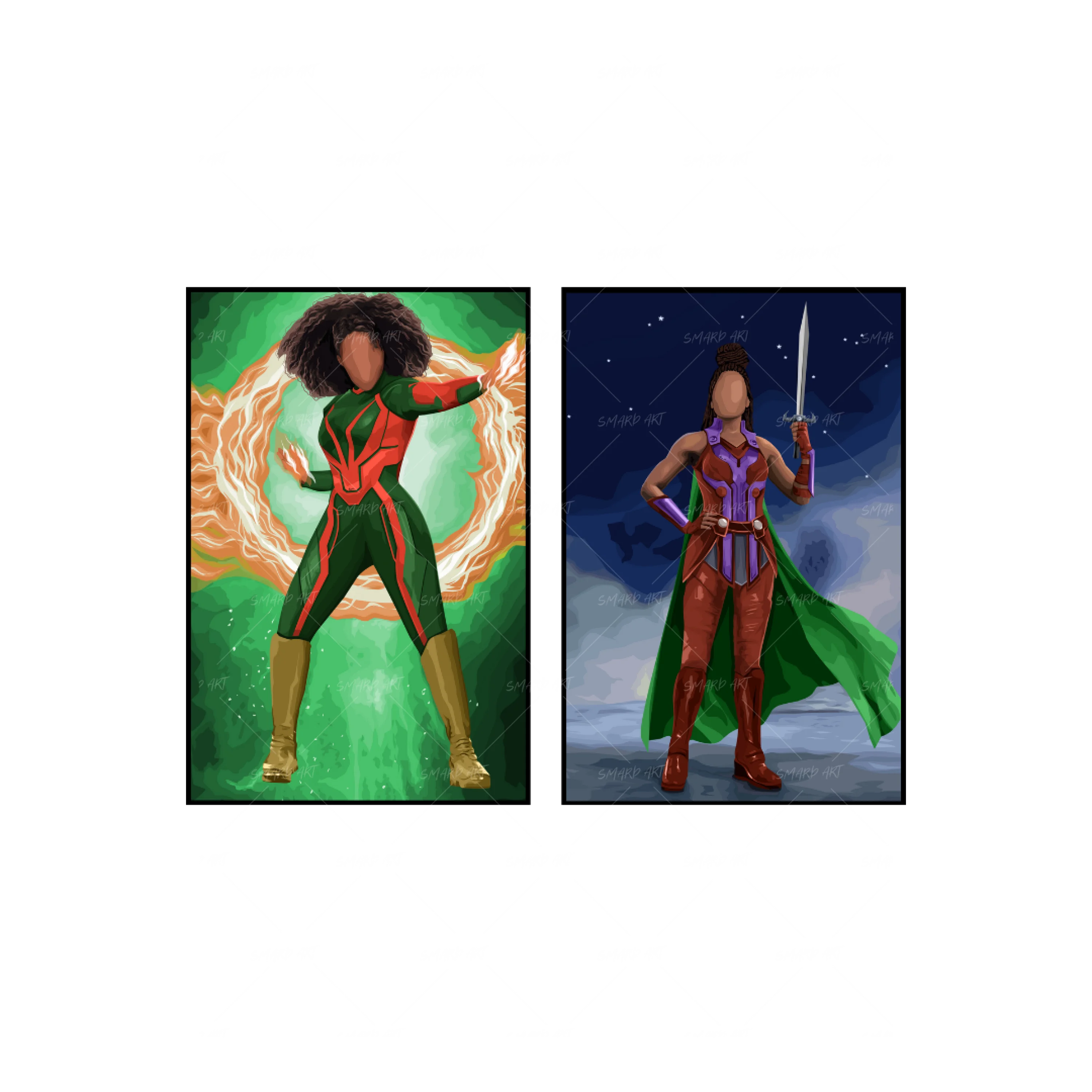 Art Print Bundle : Electra (Smard X Anaya) + The Galaxy Warrior (Smard X Anaya)