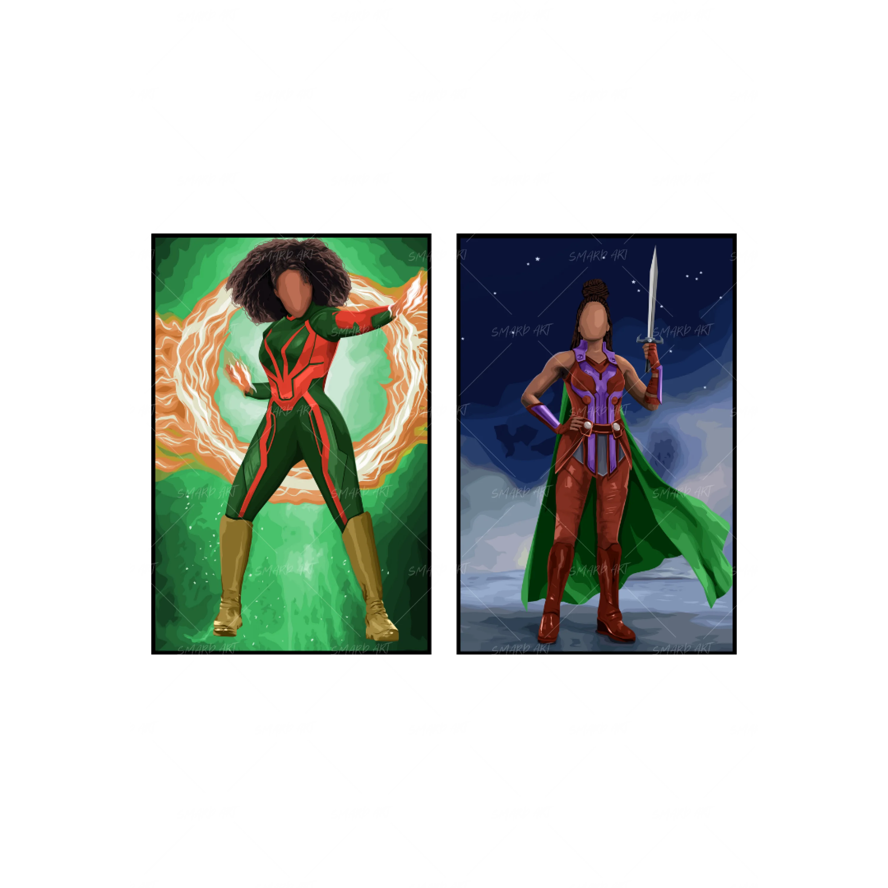 Art Print Bundle : Electra (Smard X Anaya) + The Galaxy Warrior (Smard X Anaya)