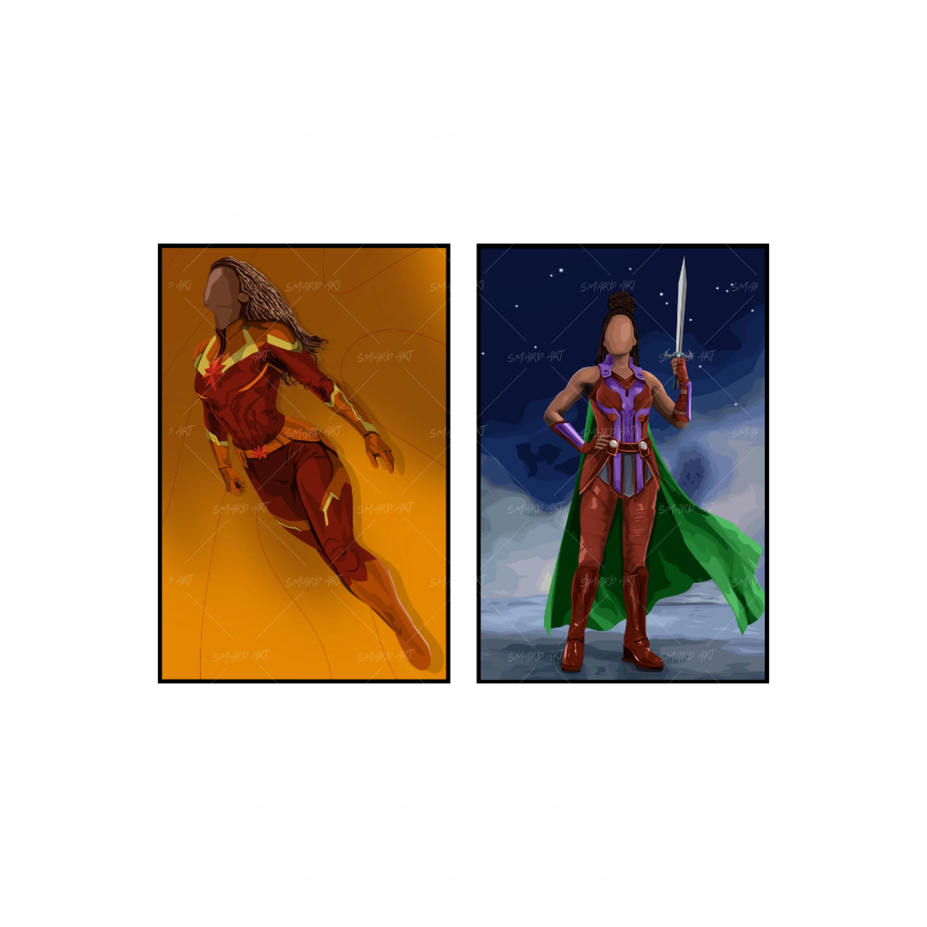 Art Print Bundle : Captain Blaze + The Galaxy Warrior