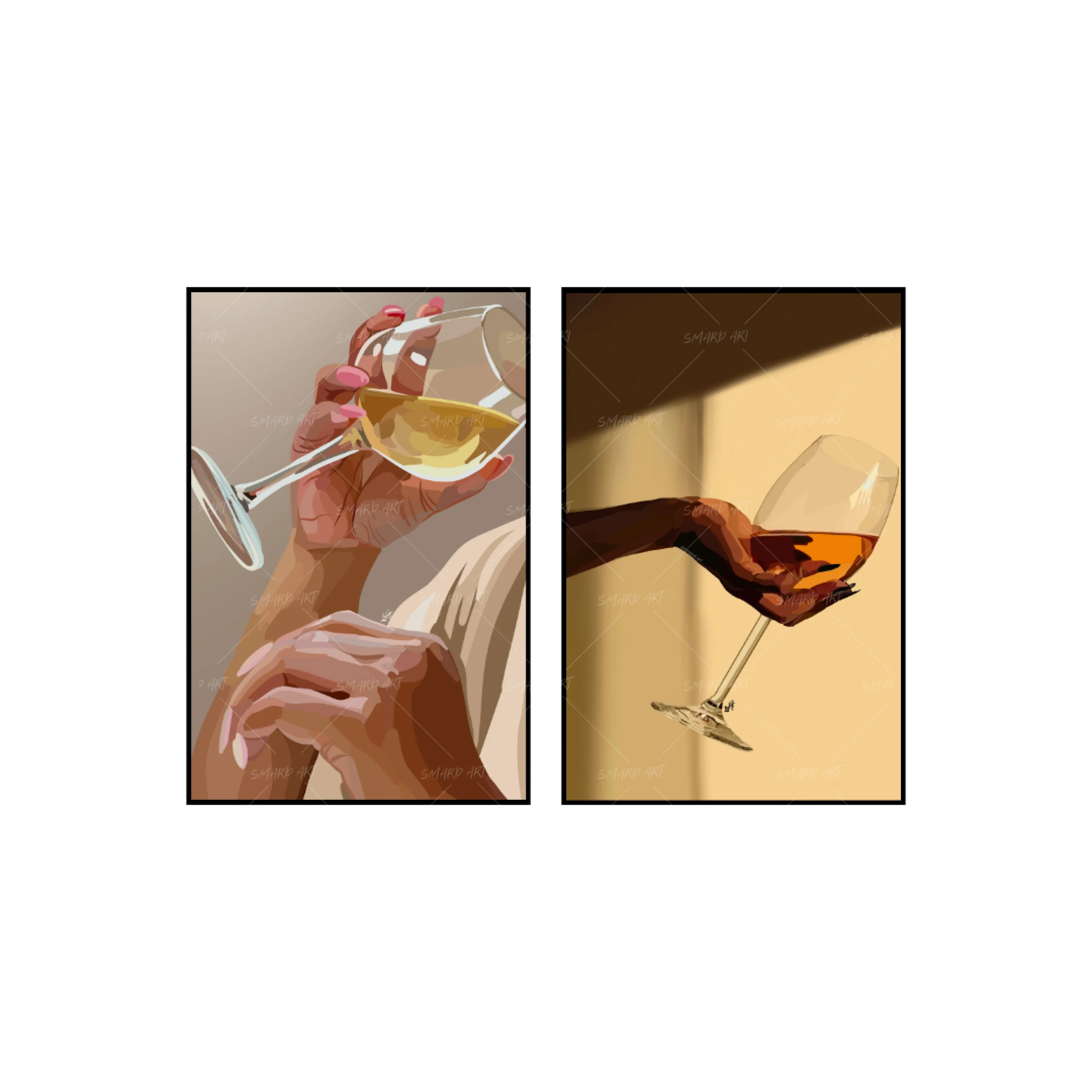 Art Print Bundle : White Wine + Wine & Sun