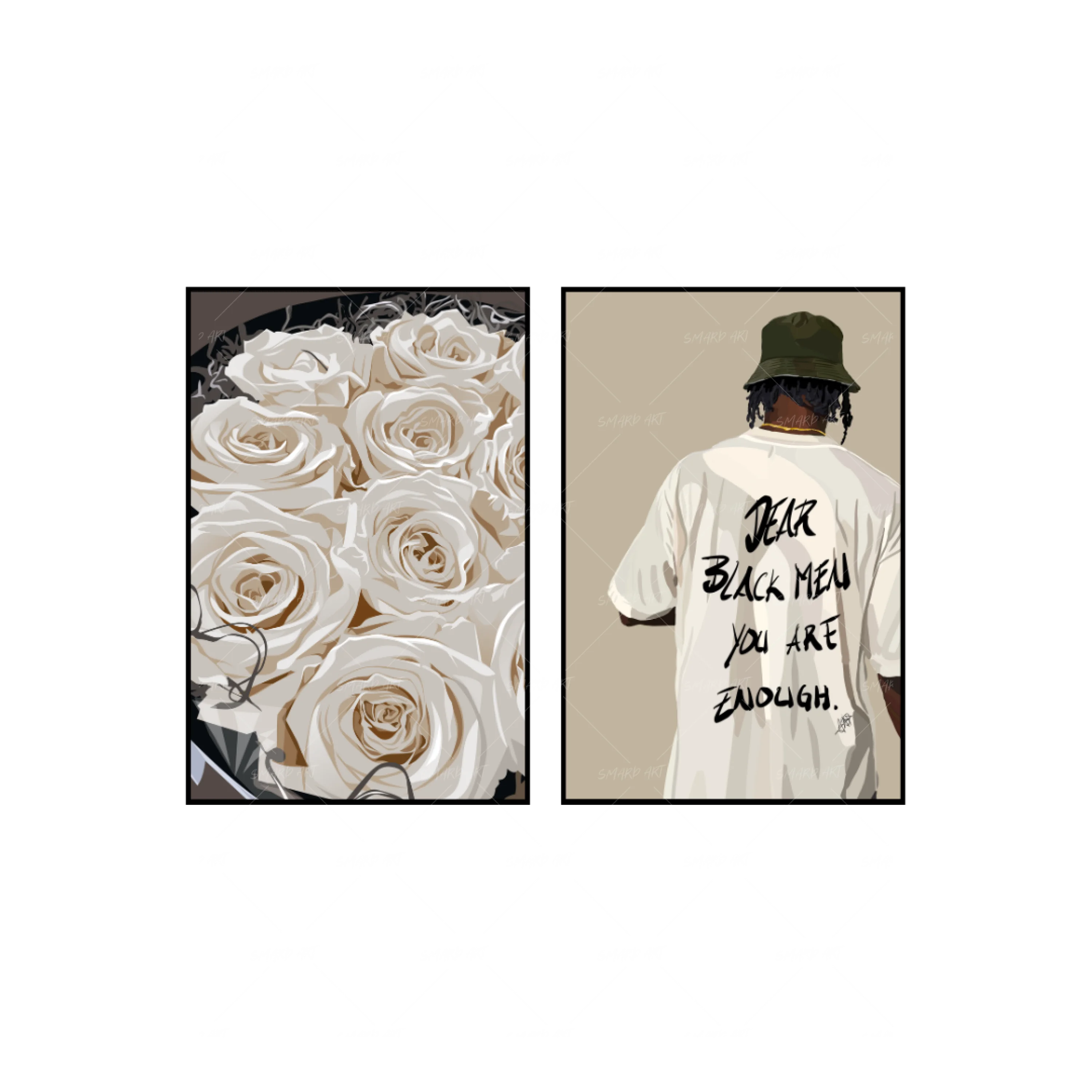 Art Print Bundle : White Roses + Dear Black Men