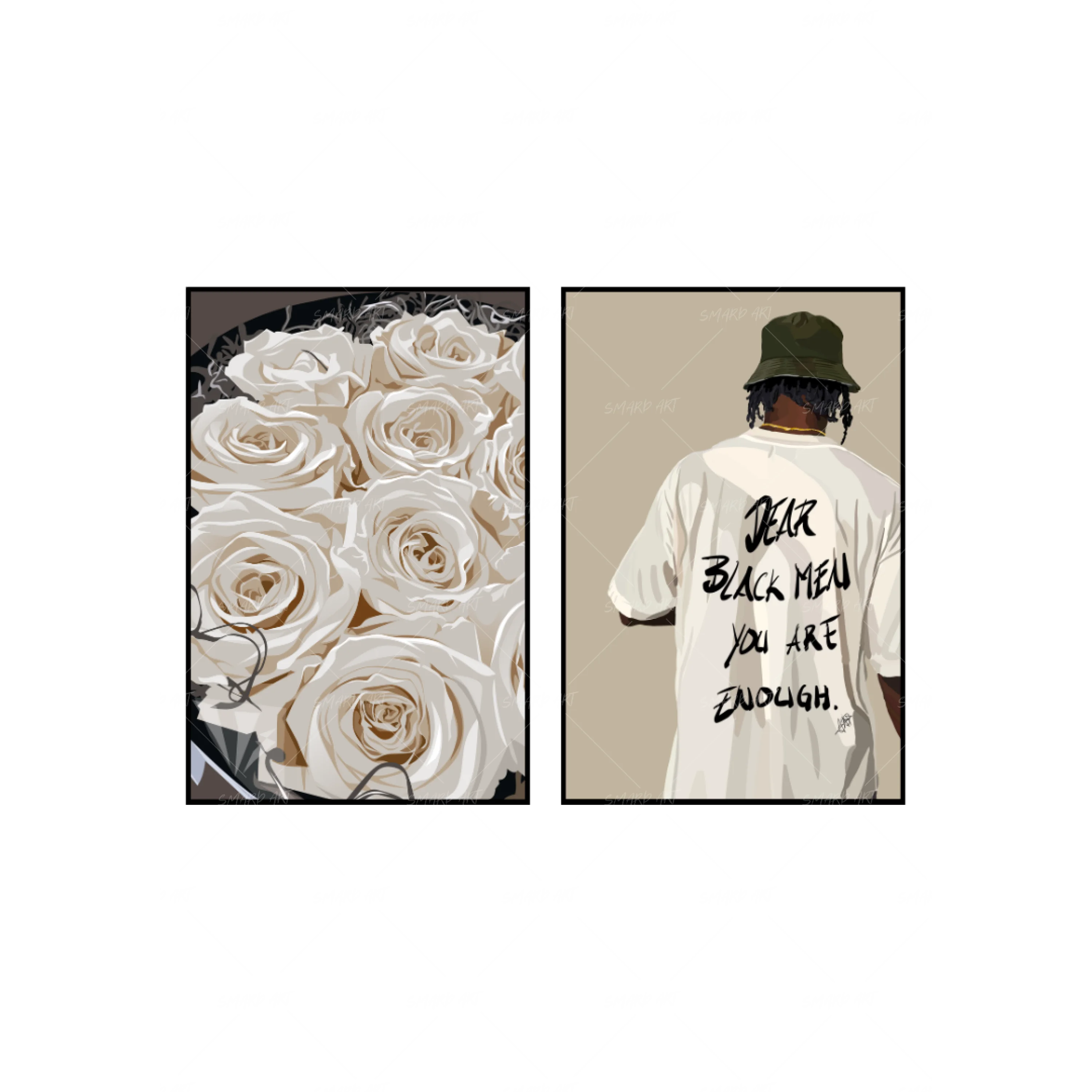 Art Print Bundle : White Roses + Dear Black Men