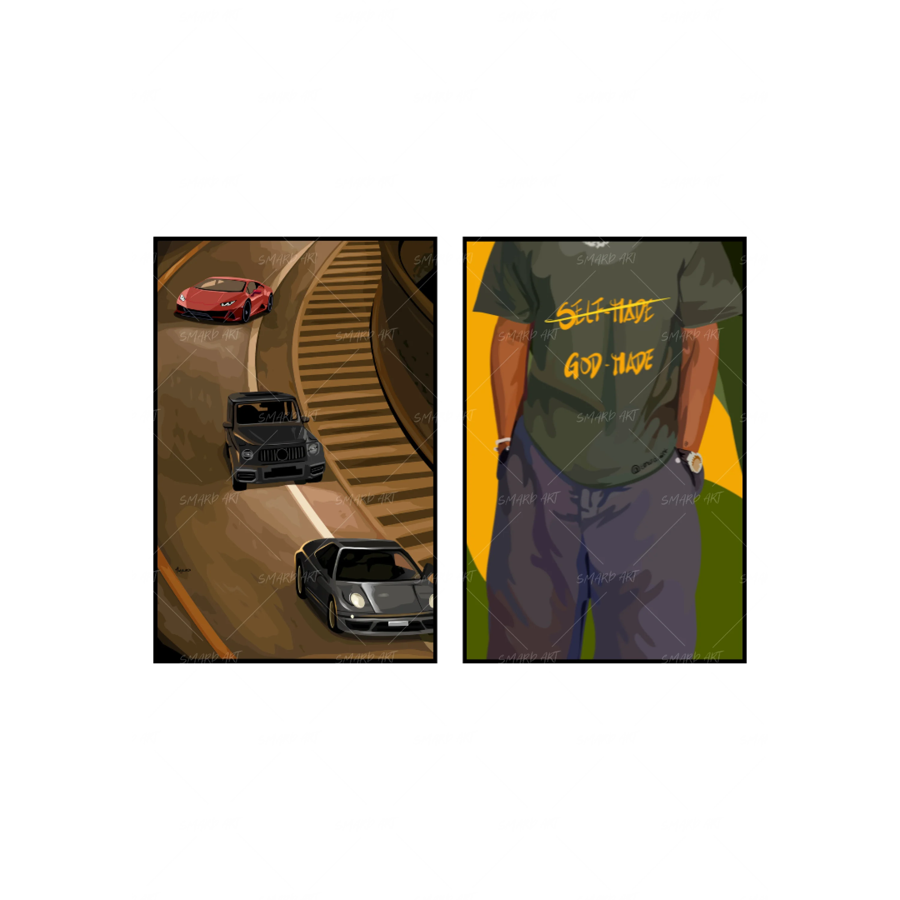 Art Print Bundle : Fast & Furious (Smard X Anaya) + God Made