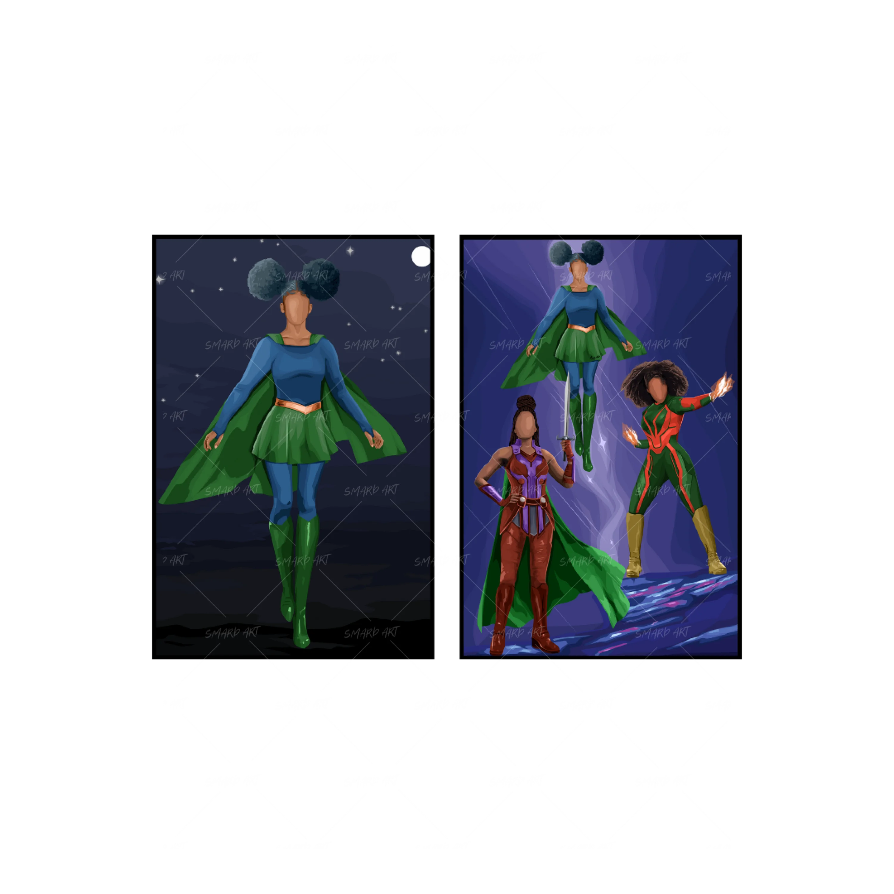 Art Print Bundle : Super Puff + Smard Heroes