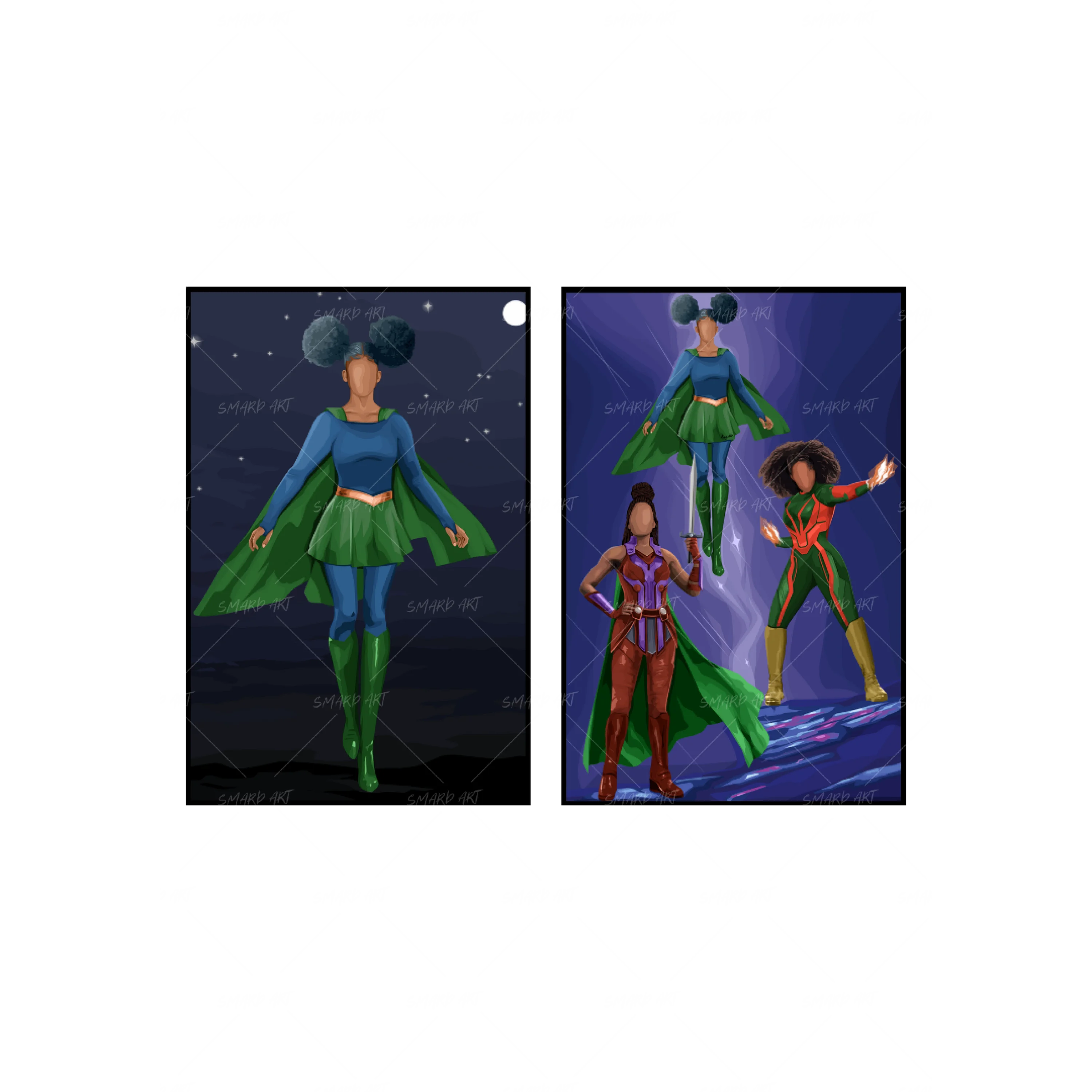 Art Print Bundle : Super Puff + Smard Heroes