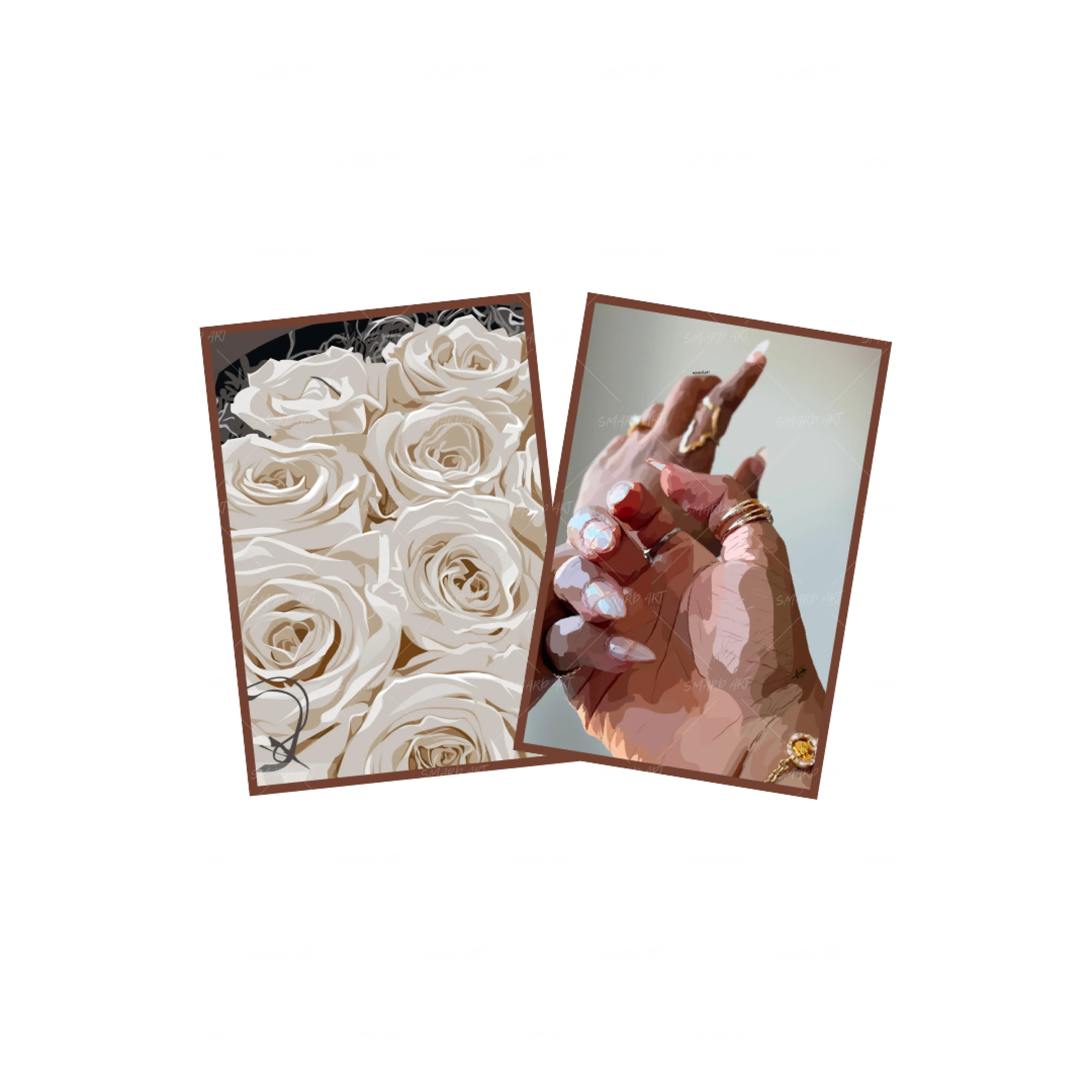 Art Print Bundle : White Roses + Simple Glam