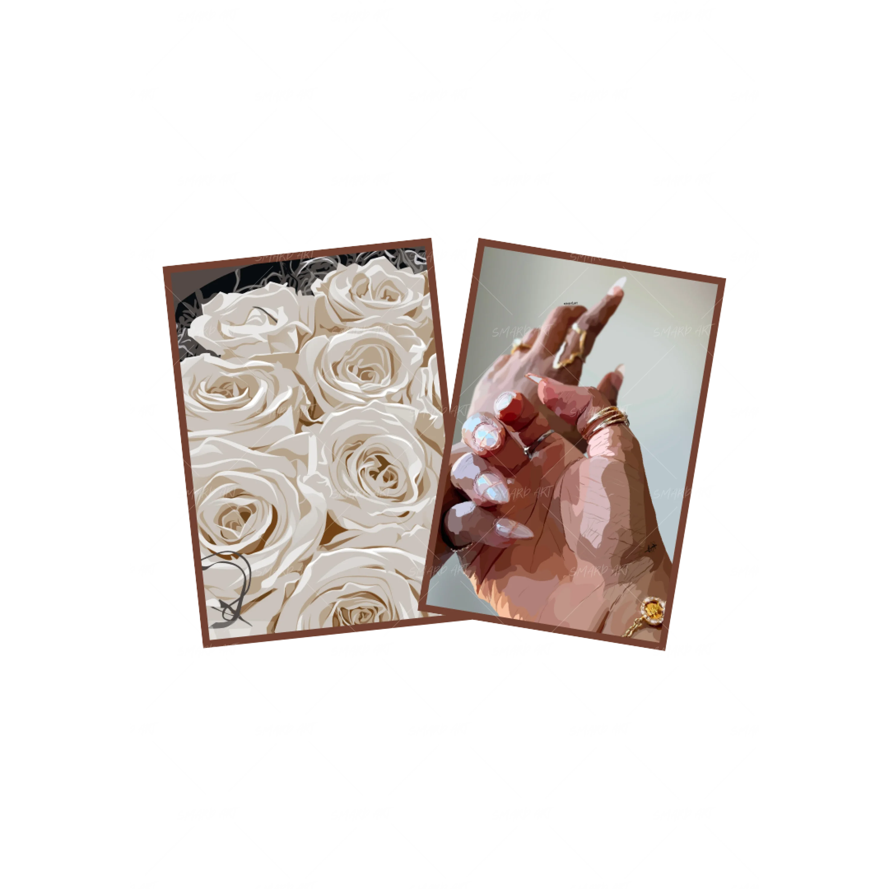 Art Print Bundle : White Roses + Simple Glam