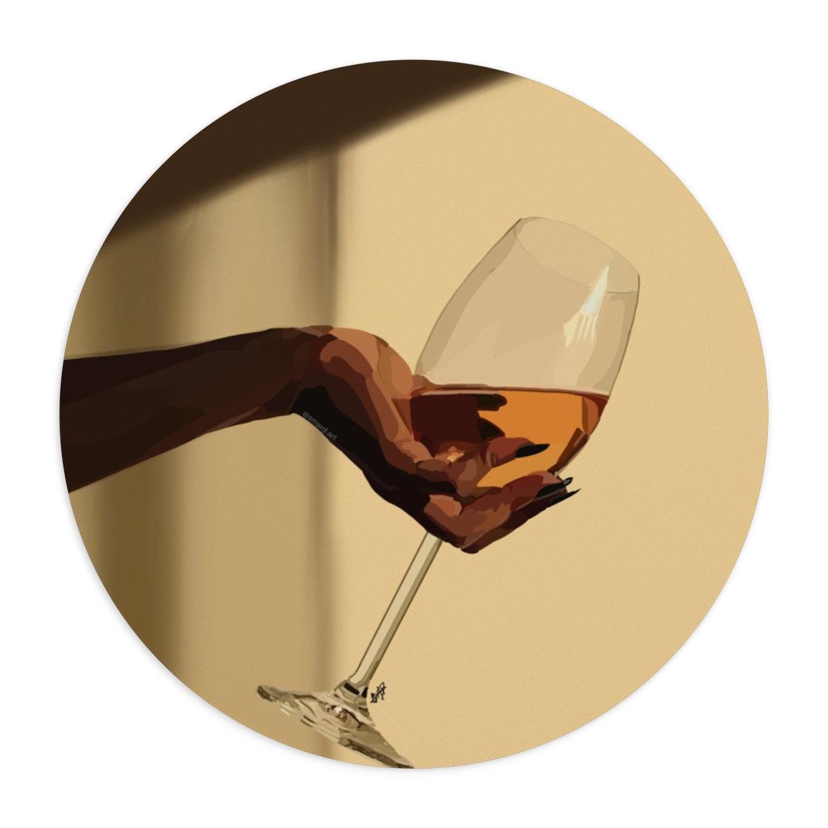 Sun & wine Mouse Pad-One size-Round-SmardArt-Wall Art