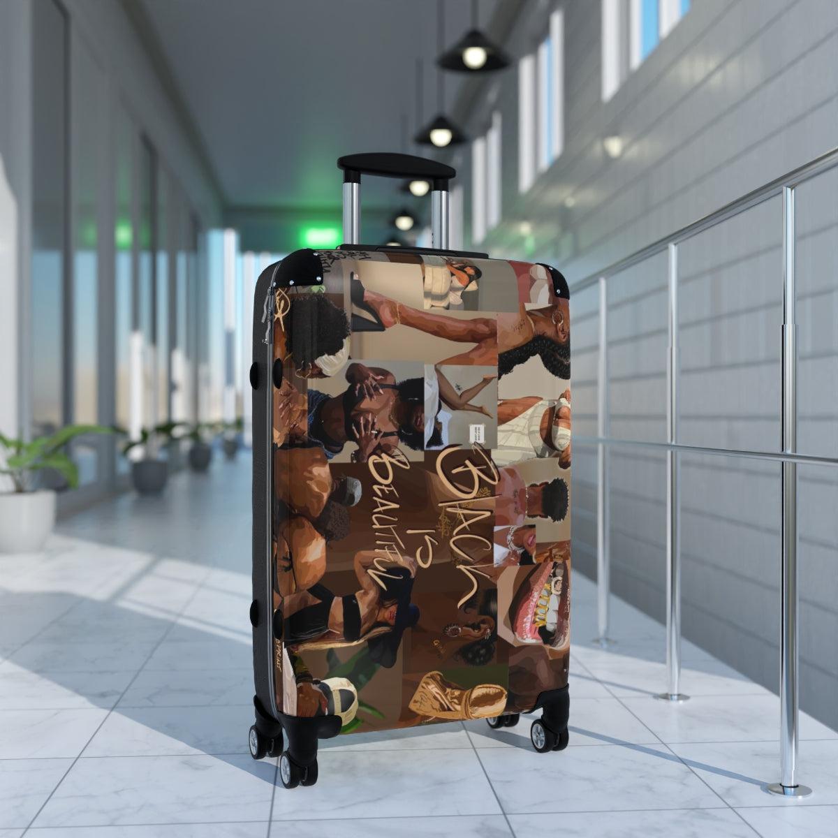 Suitcases-Medium-Black-SmardArt-Wall Art