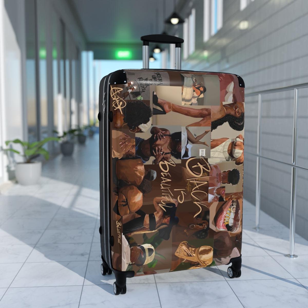 Suitcases-Medium-Black-SmardArt-Wall Art