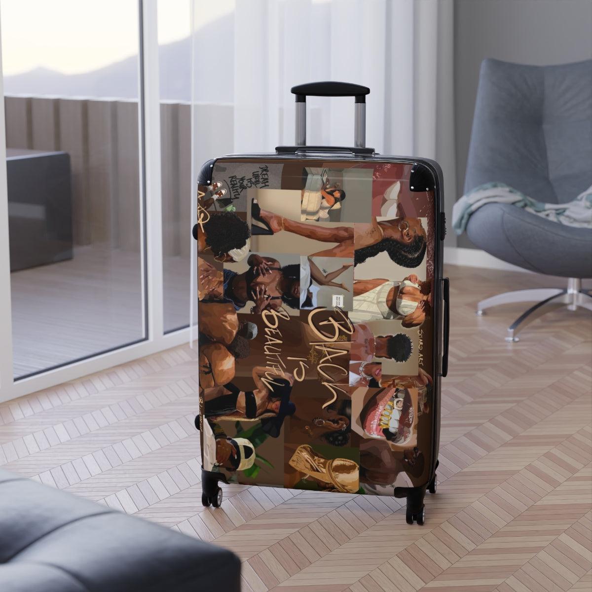Suitcases-Medium-Black-SmardArt-Wall Art