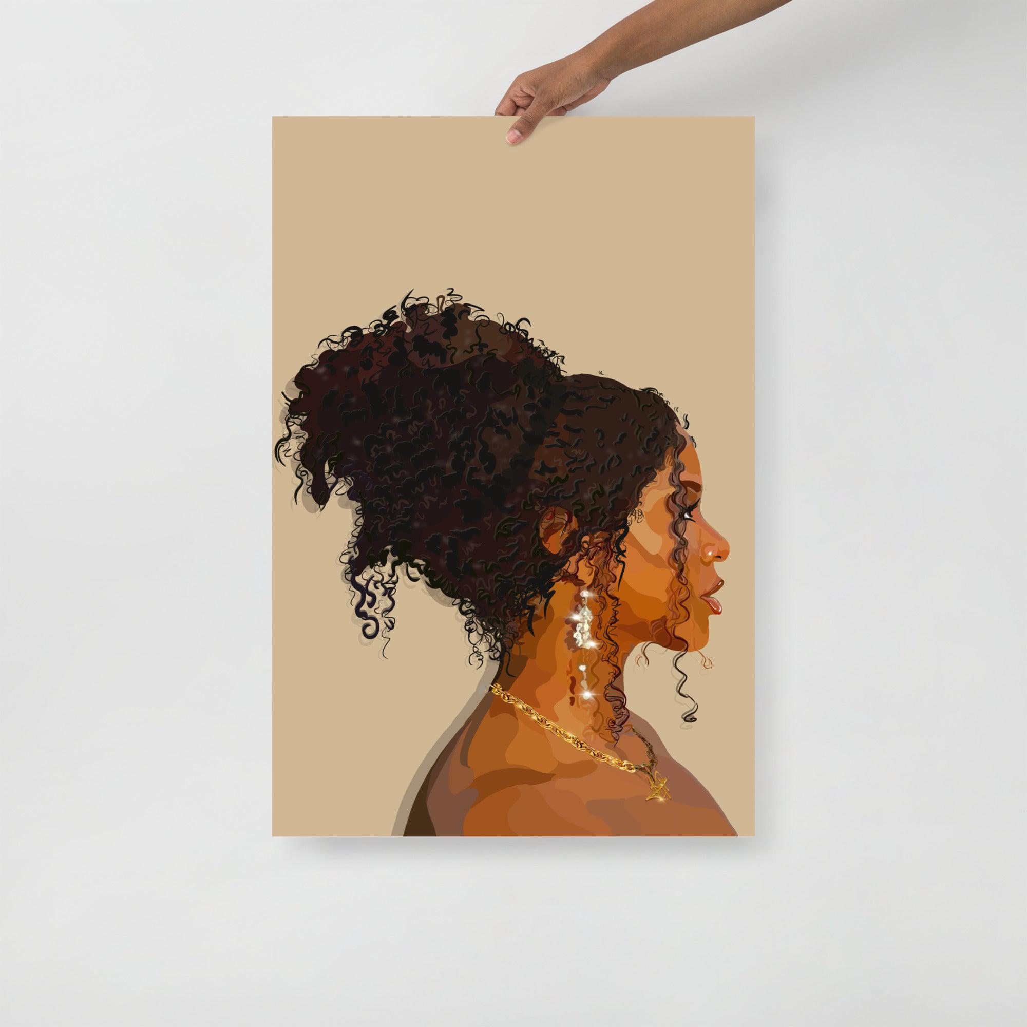 Sun & Curls-18×24-Print-SmardArt-Wall Art