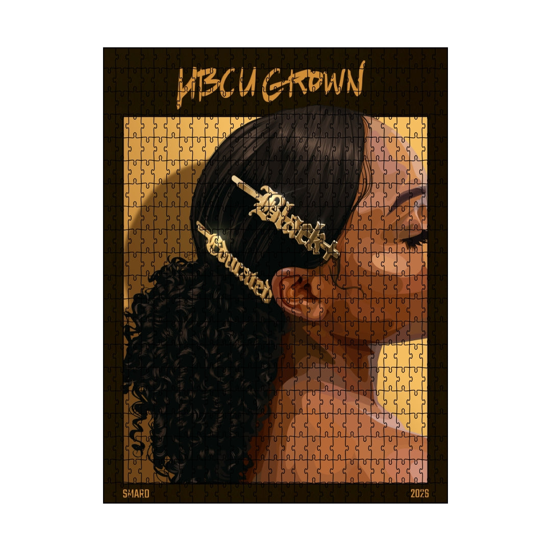 College Accessories Puzzle-wall art print featuring decorative artistic design suitable for living rooms, offices, and schools by SmardArt. Elevate your space with Black wall art that speaks to culture, identity, and creativity. At Smard, we celebrate artistry made with melanin, bringing powerful and inspiring designs to life.