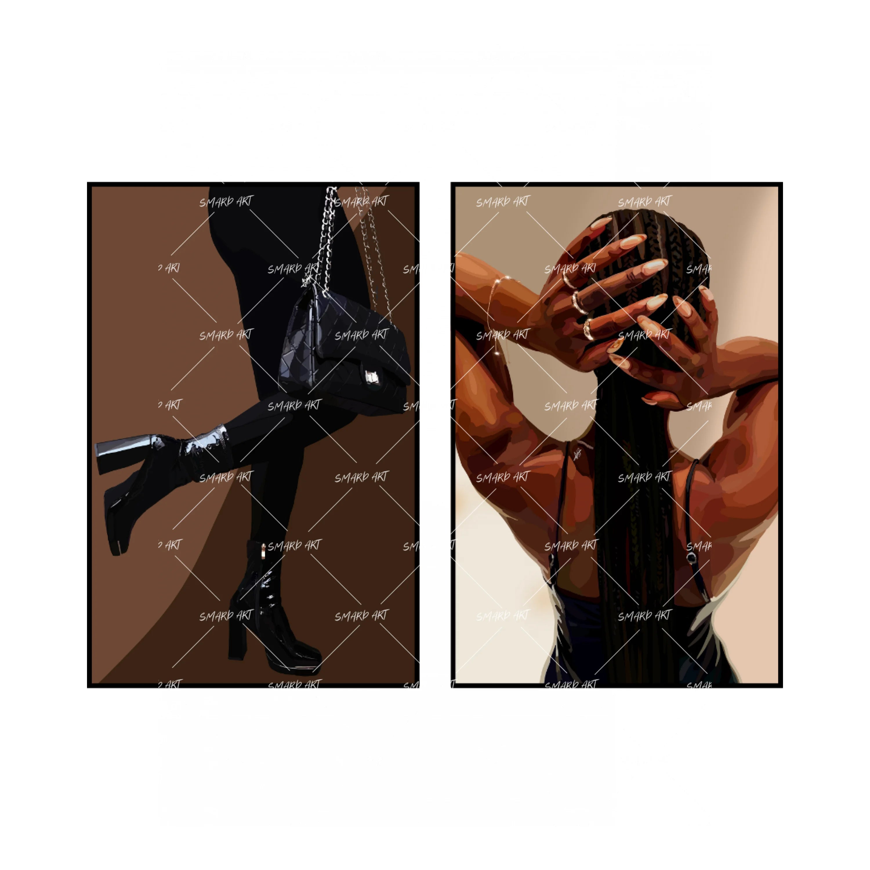 Art Print Bundle : Black Outfit + Chocolate