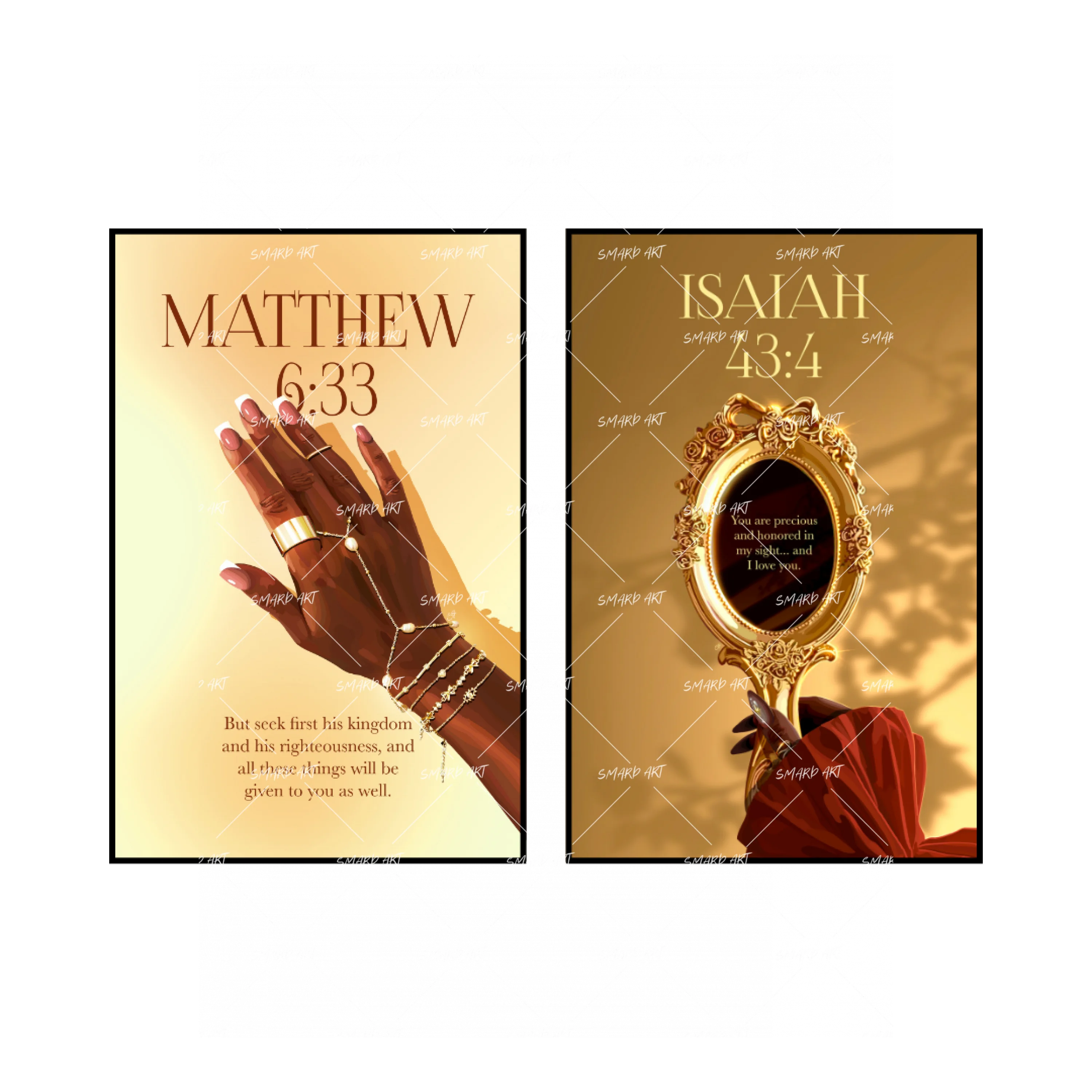 Art Print Bundle : Matthew 6:33 + Isaiah 43:4