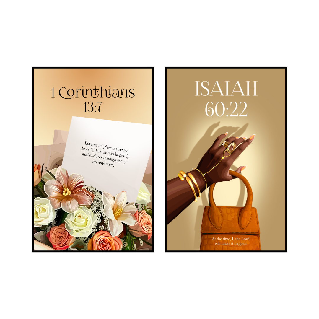 Art Print Bundle : I Corinthians 13:7 + Isaiah 43:4
