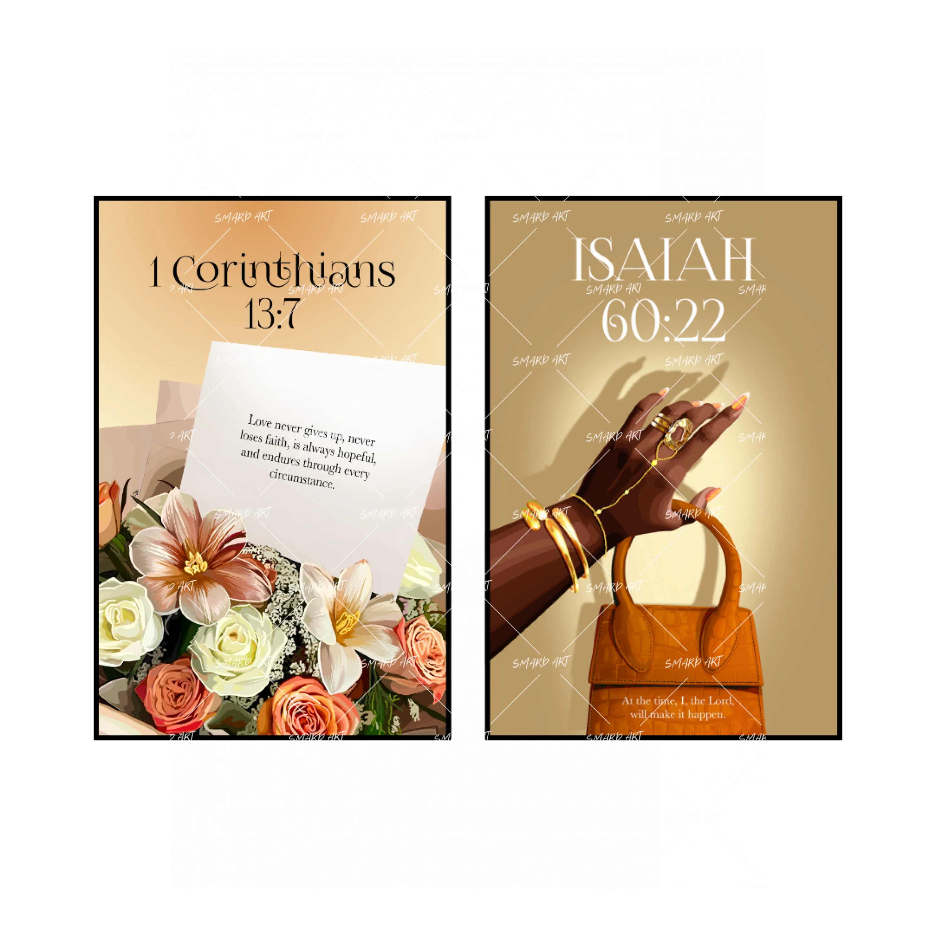 Art Print Bundle : I Corinthians 13:7 + Isaiah 43:4
