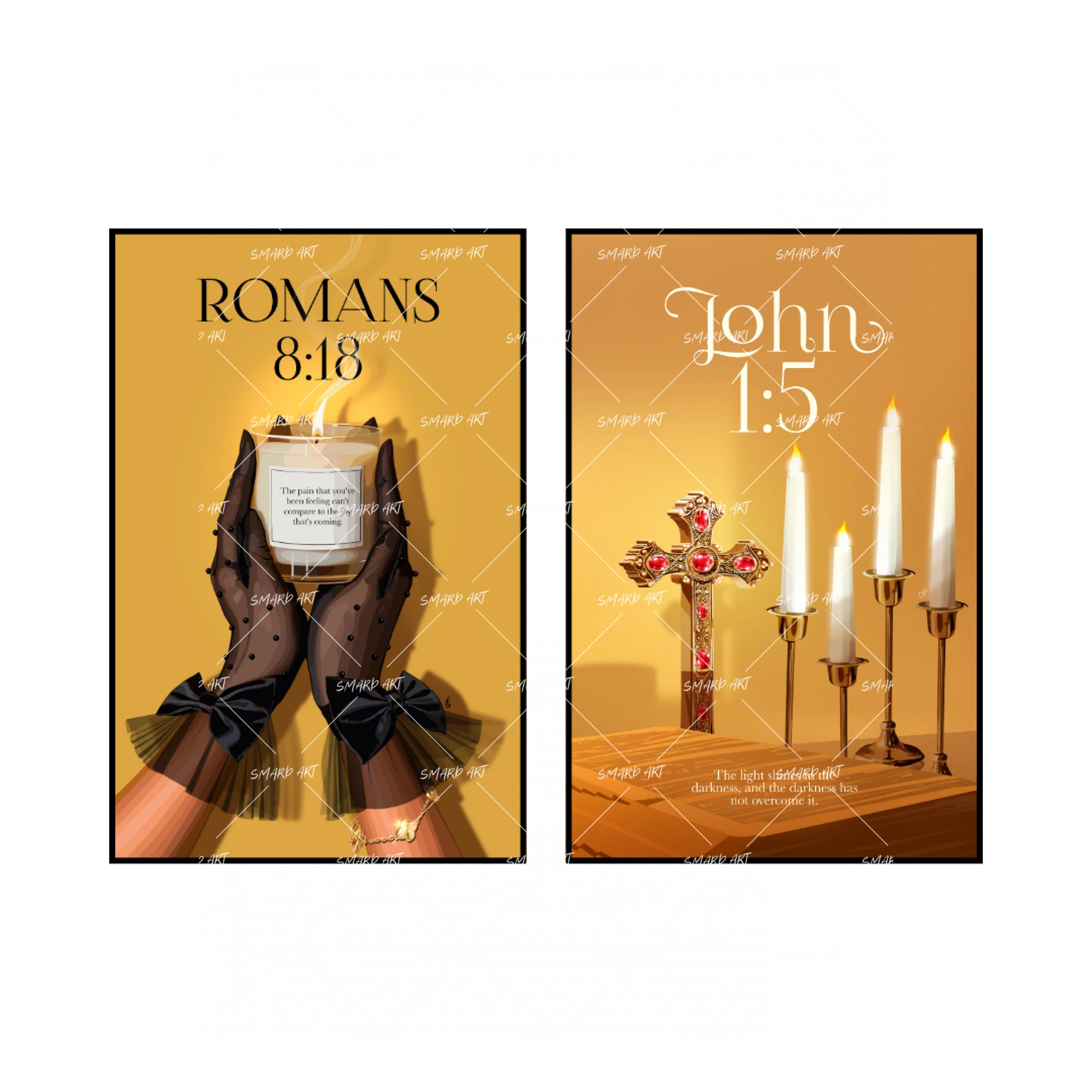 Art Print Bundle : Romans 8:18 + John 1:5