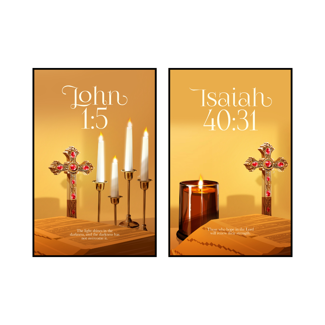 Art Print Bundle : John 1:5 + Isaiah 40:31