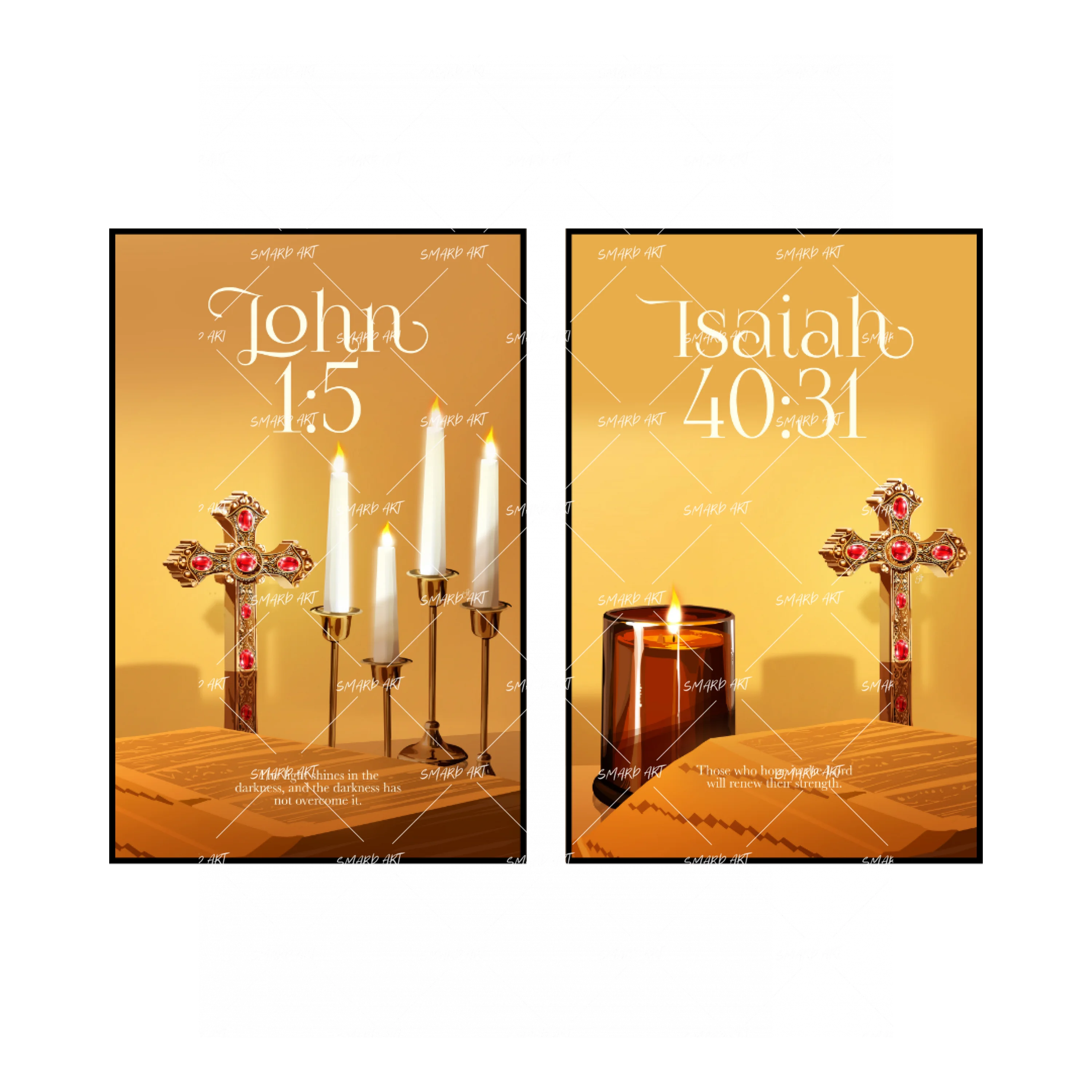 Art Print Bundle : John 1:5 + Isaiah 40:31