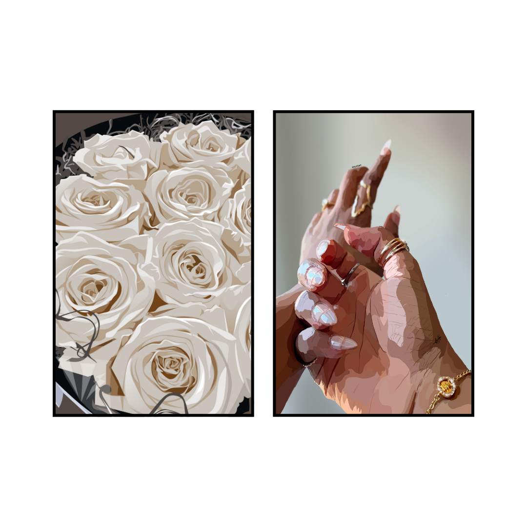 Art Print Bundle : White Roses + Simple Glam