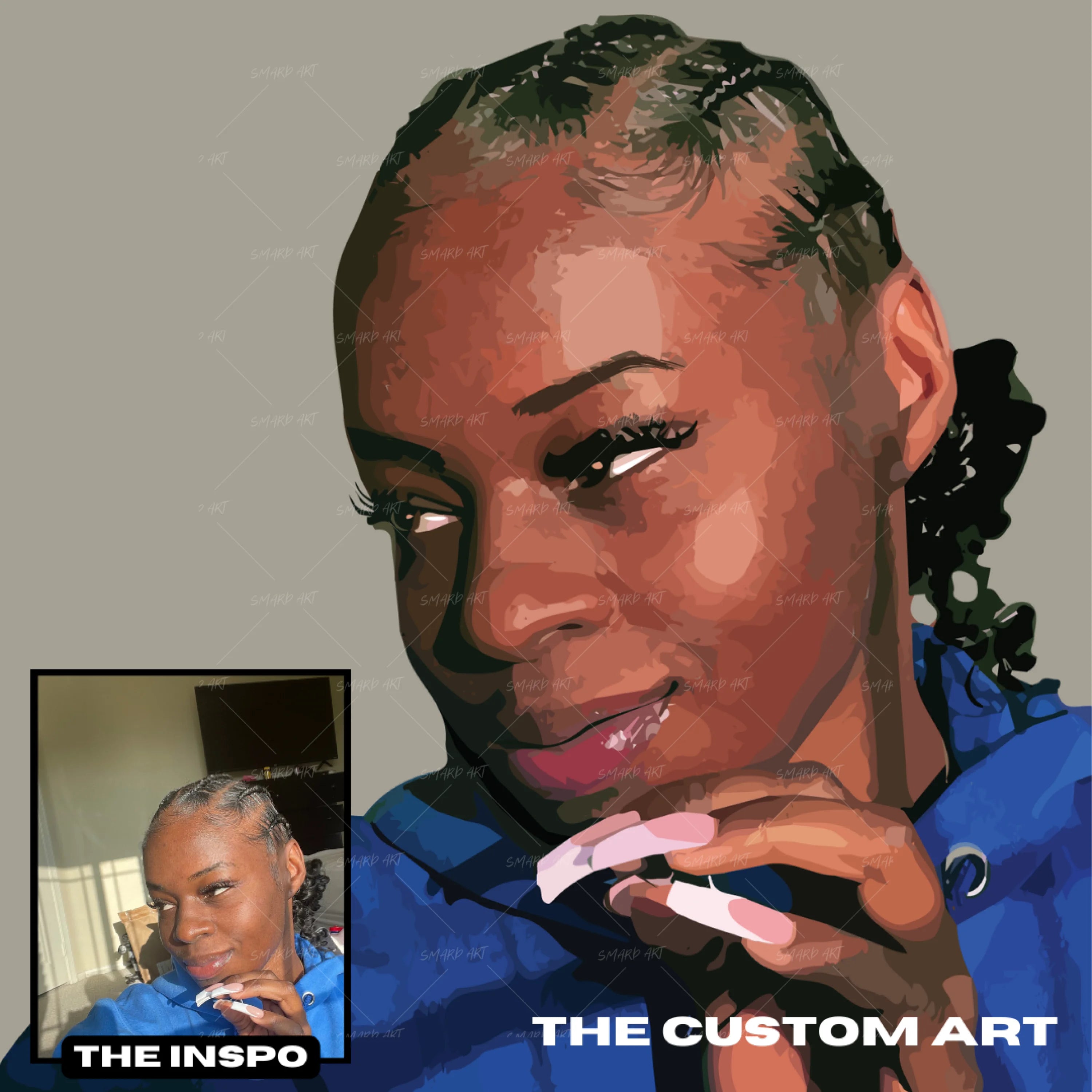 Custom Art Piece hair details