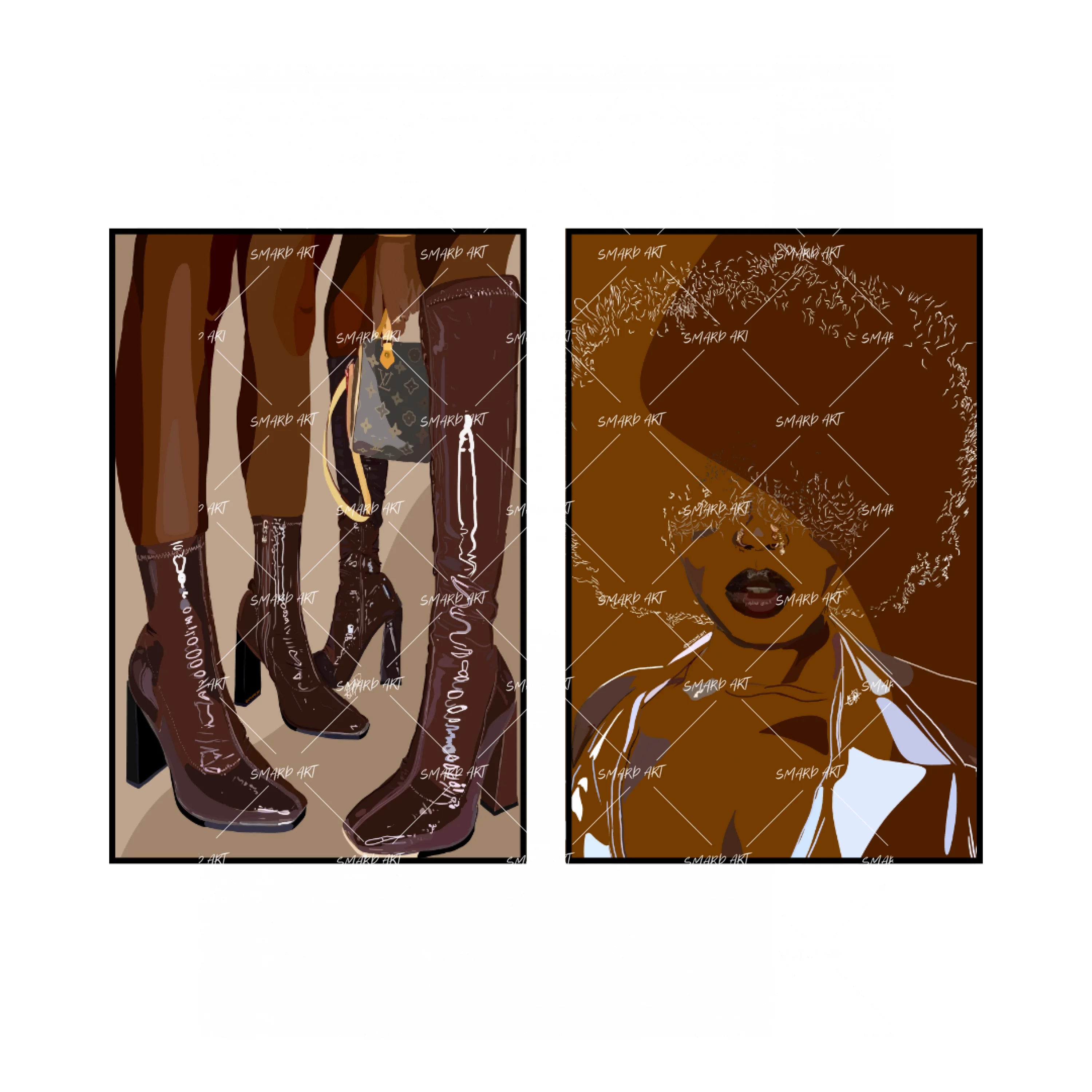 Art Print Bundle : Brown Boots + The Fro