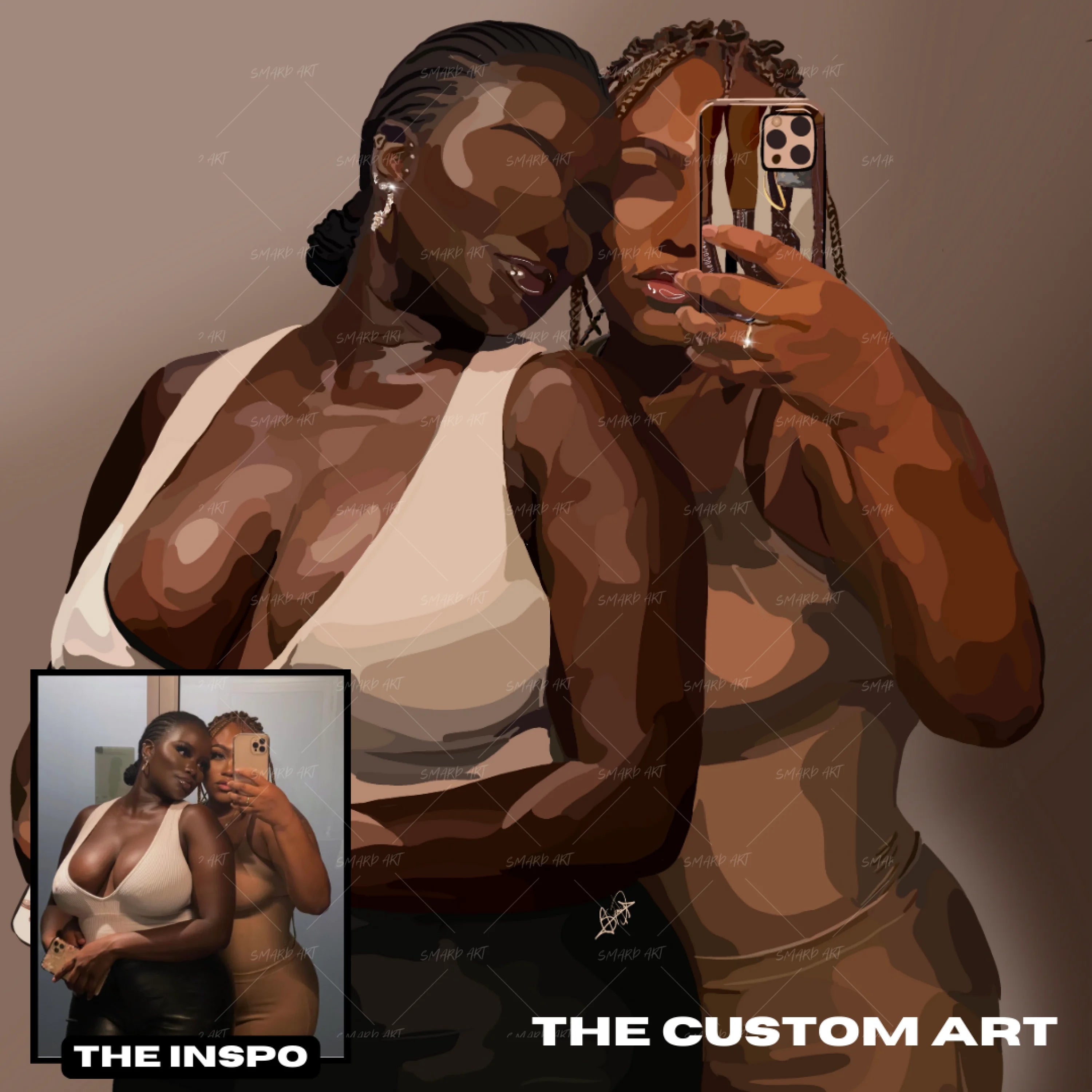 Sisters Custom Art Painting