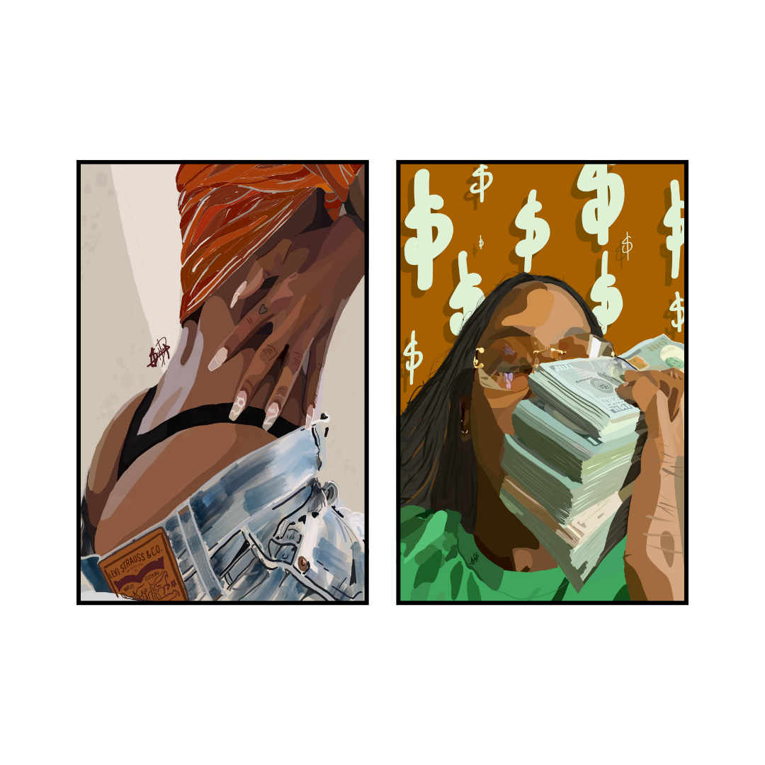 Art Print Bundle : Touch I + "Me, myself and all my money"